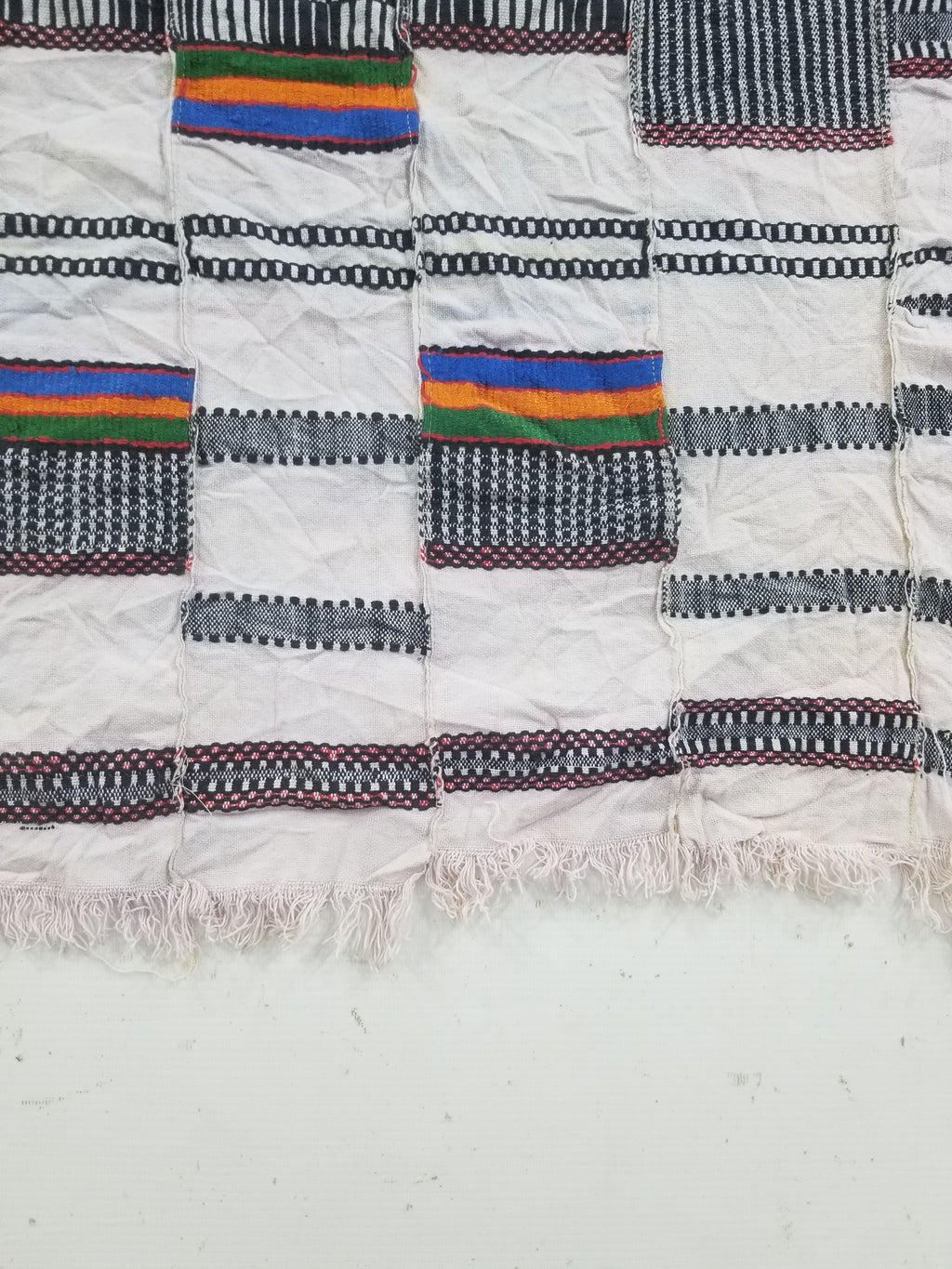 Vintage Ghana Kente Cloth Handwoven Checkerboard Ceremonial Cloth 234x144cm