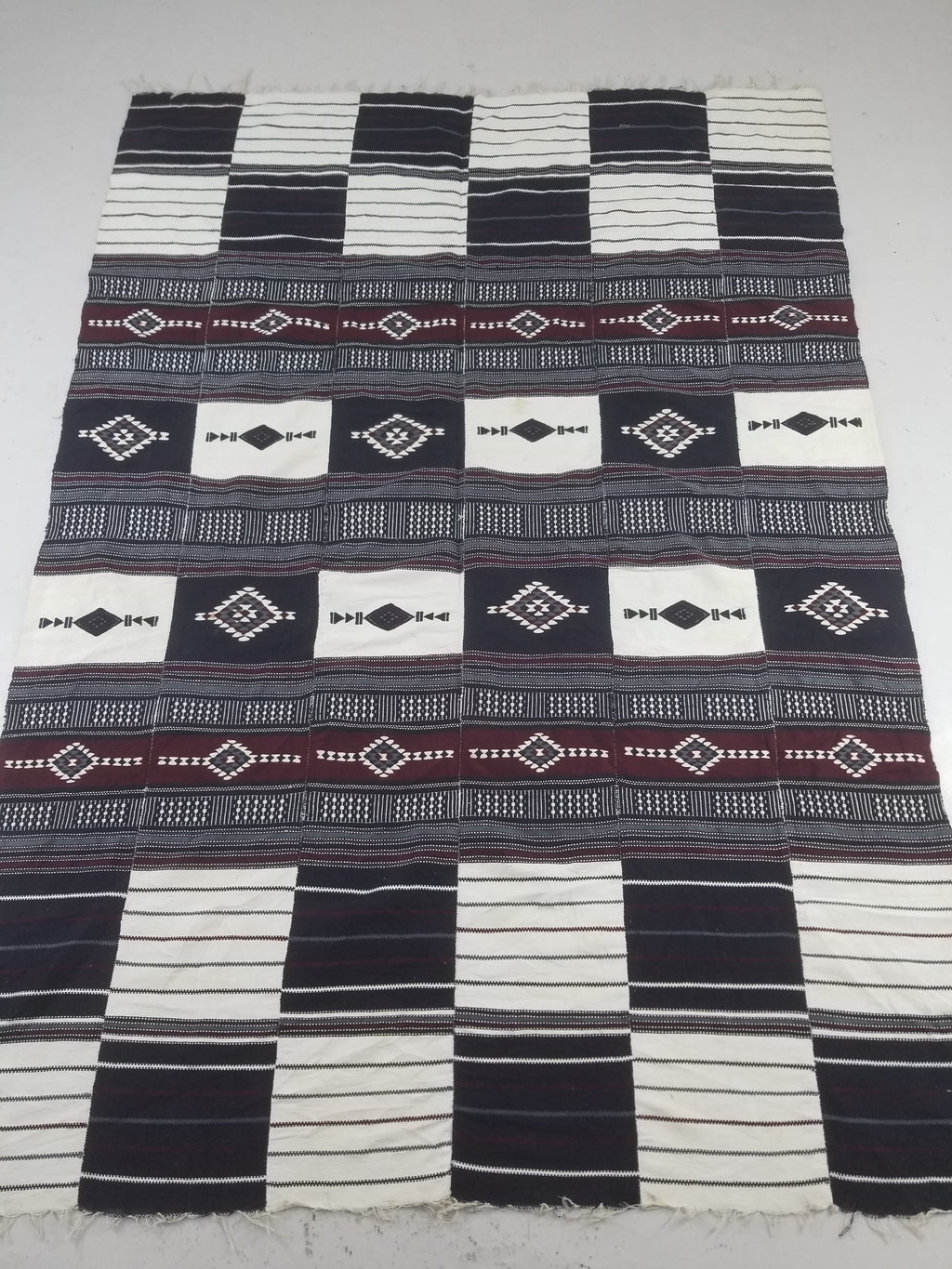Vintage Traditional African Handwoven Fulani Khasa Blanket 213x153cm