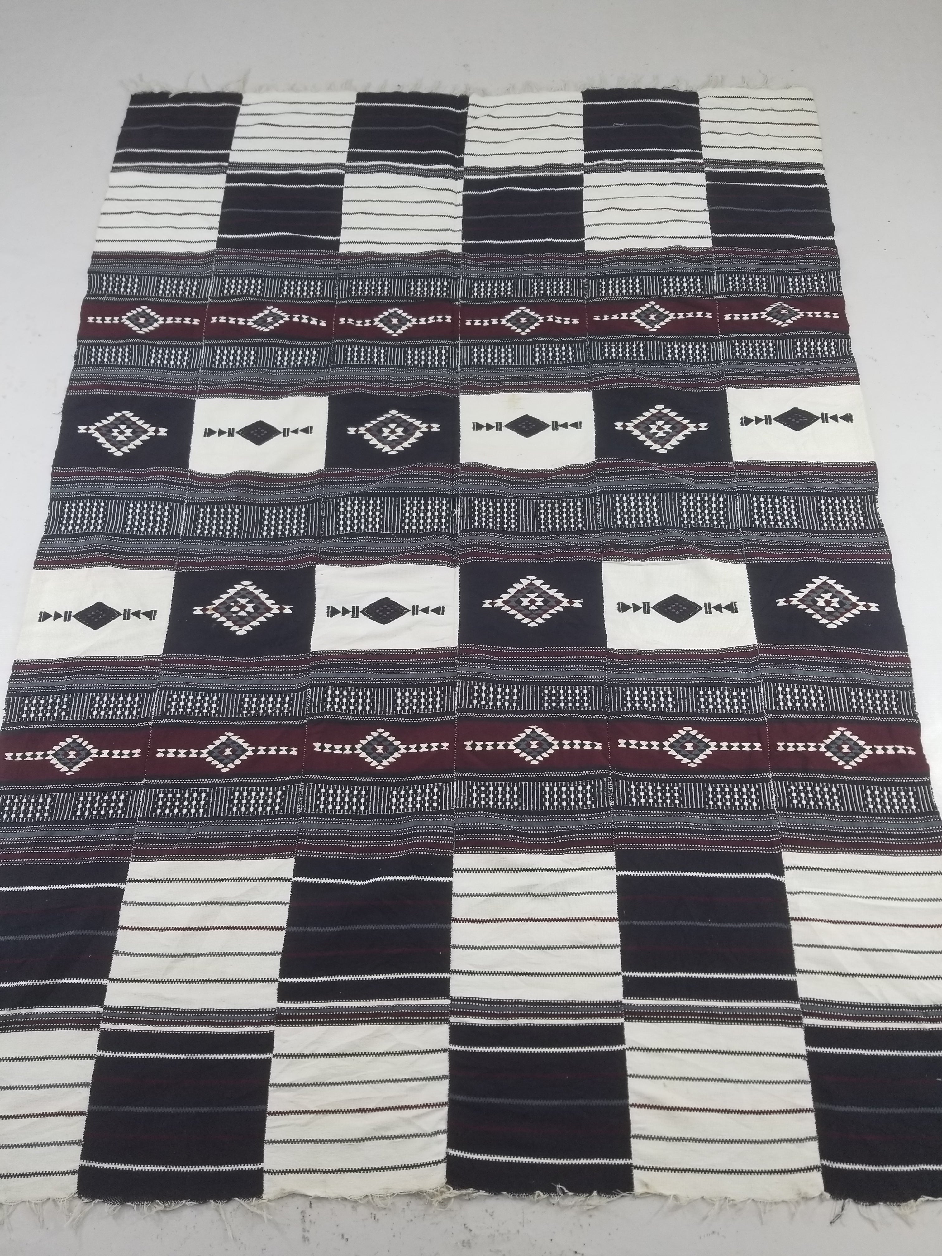 Vintage Traditional African Handwoven Fulani Khasa Blanket 213x153cm