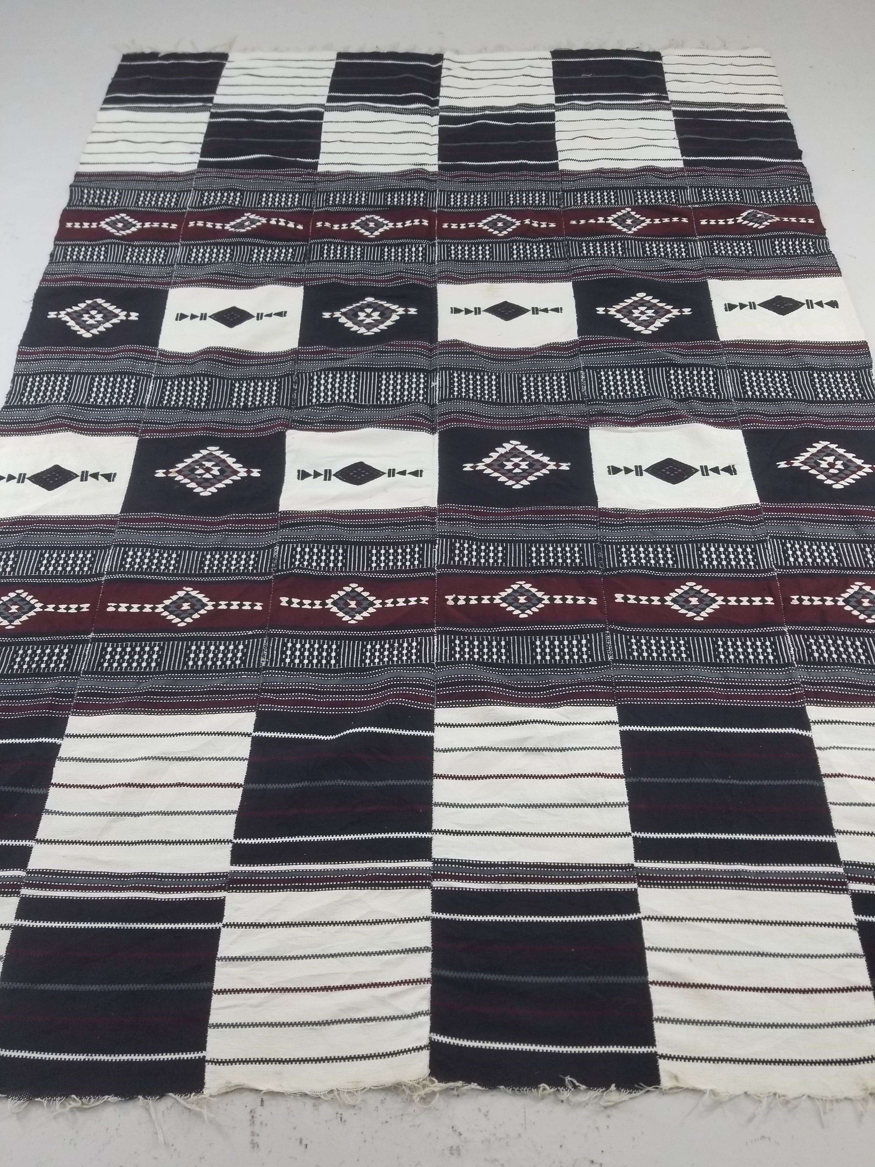Vintage Traditional African Handwoven Fulani Khasa Blanket 213x153cm