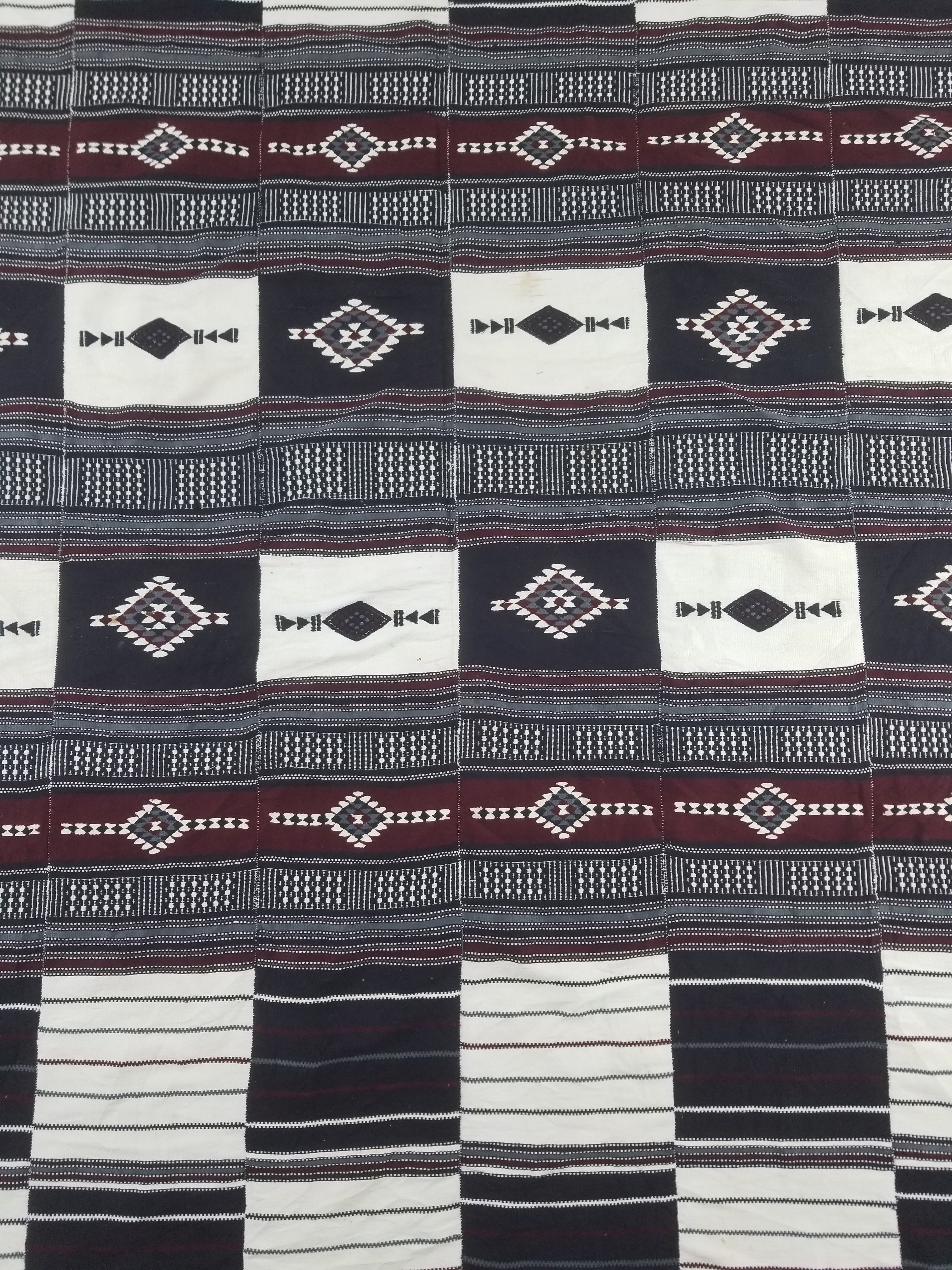Vintage Traditional African Handwoven Fulani Khasa Blanket 213x153cm