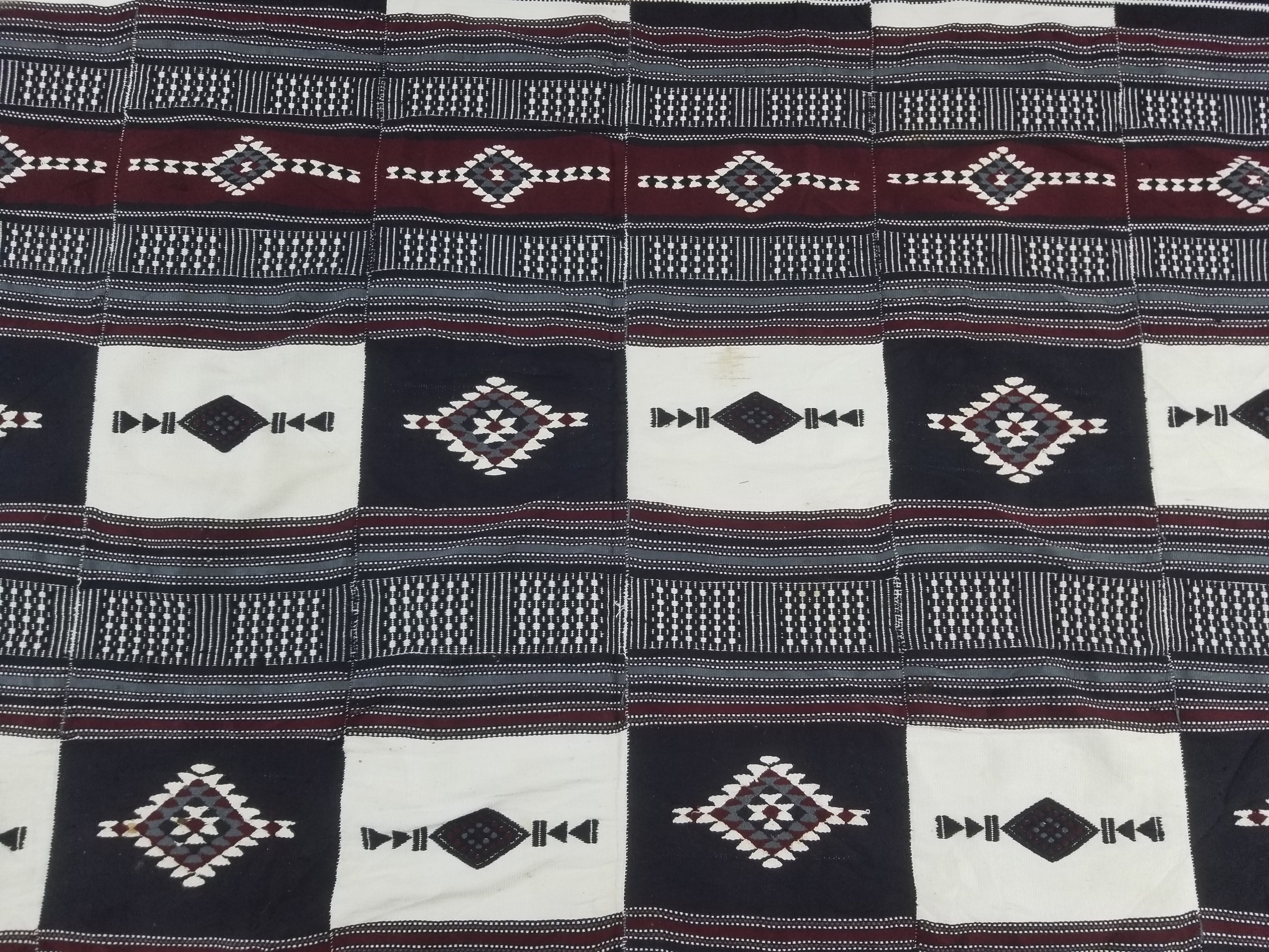 Vintage Traditional African Handwoven Fulani Khasa Blanket 213x153cm