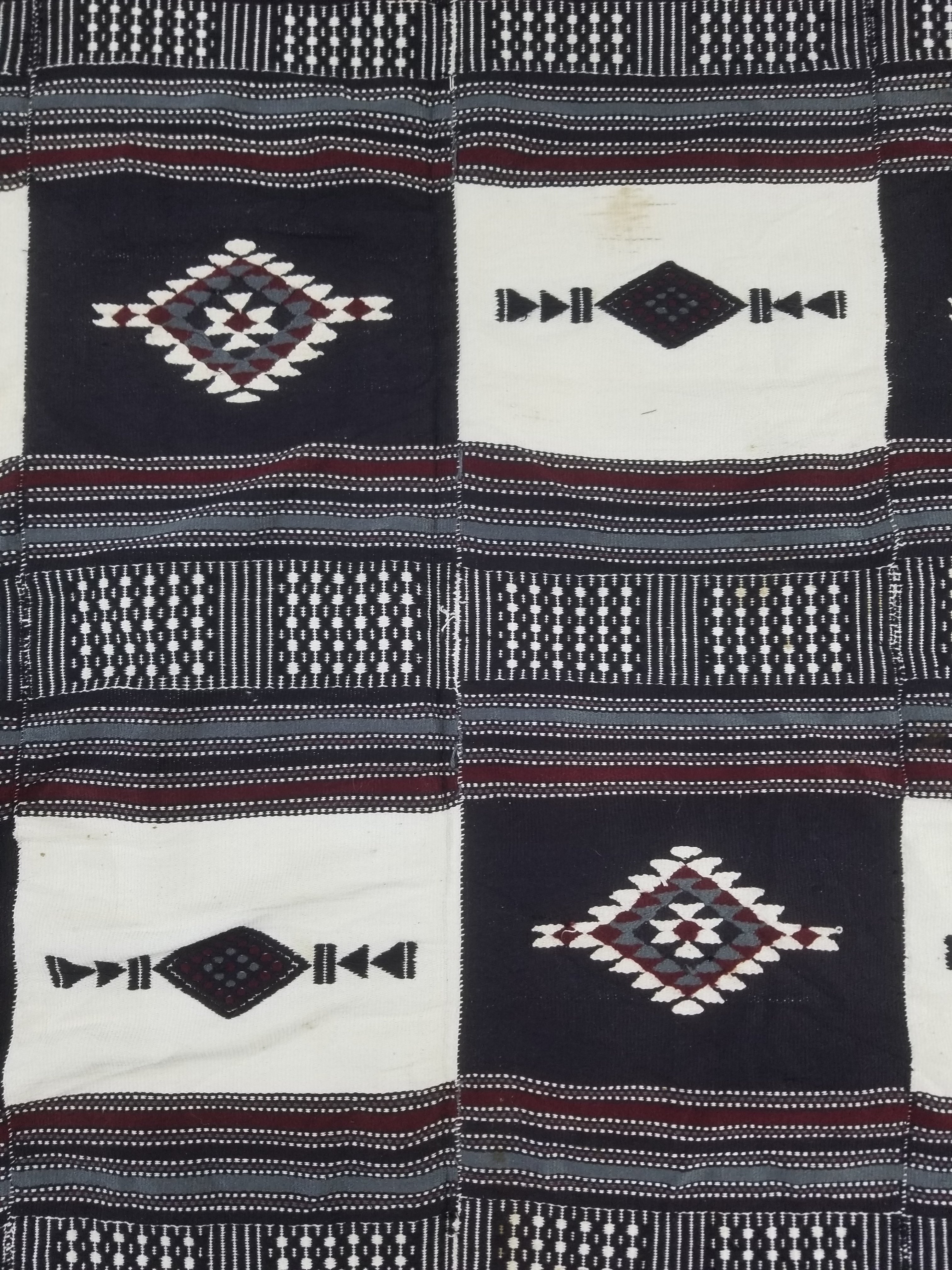 Vintage Traditional African Handwoven Fulani Khasa Blanket 213x153cm