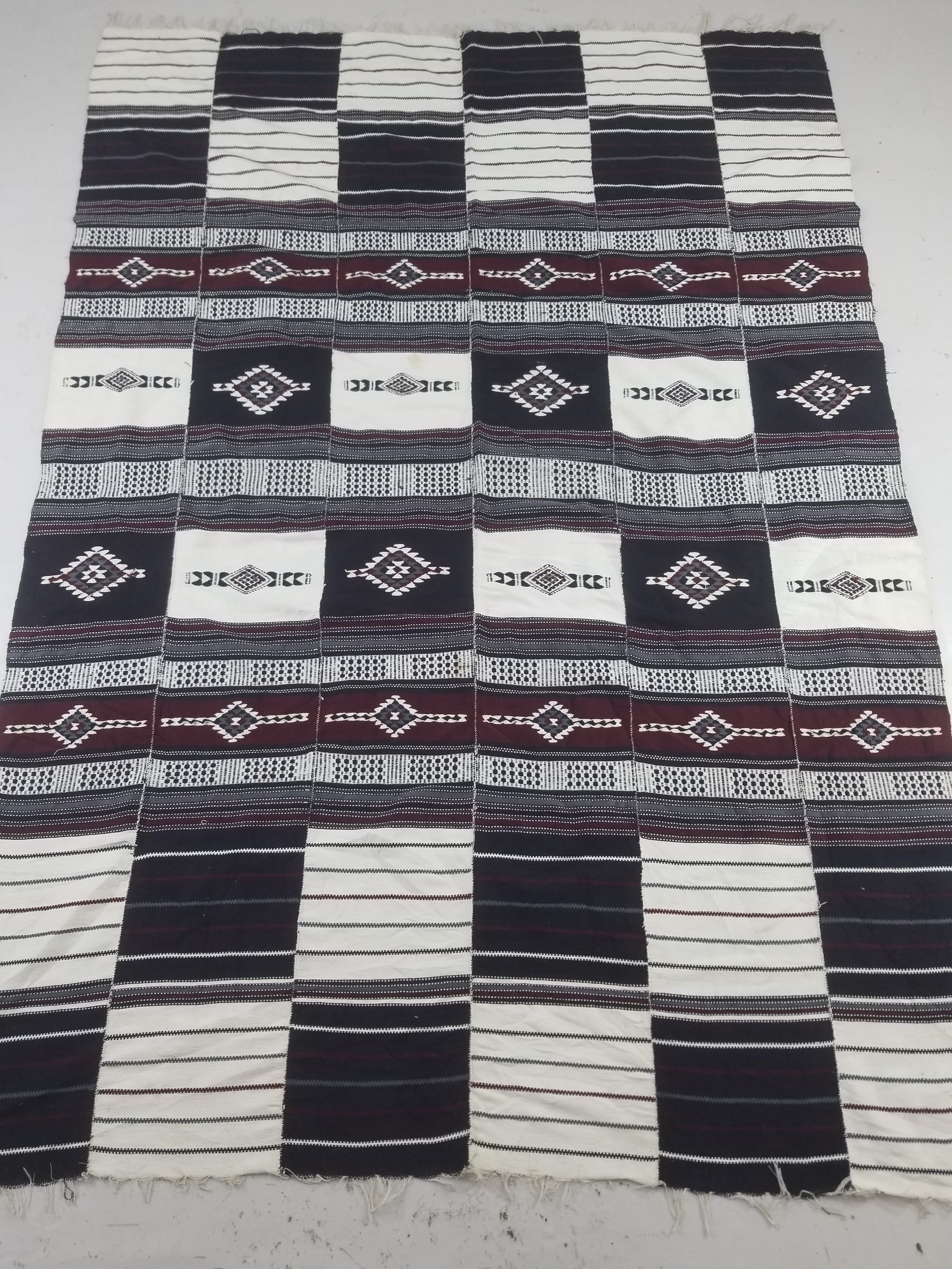 Vintage Traditional African Handwoven Fulani Khasa Blanket 213x153cm