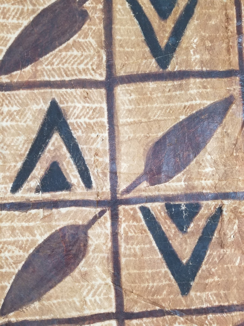 Vintage Polynesian Hand Painted Tapa Barkcloth Wall Hanging 151x126cm