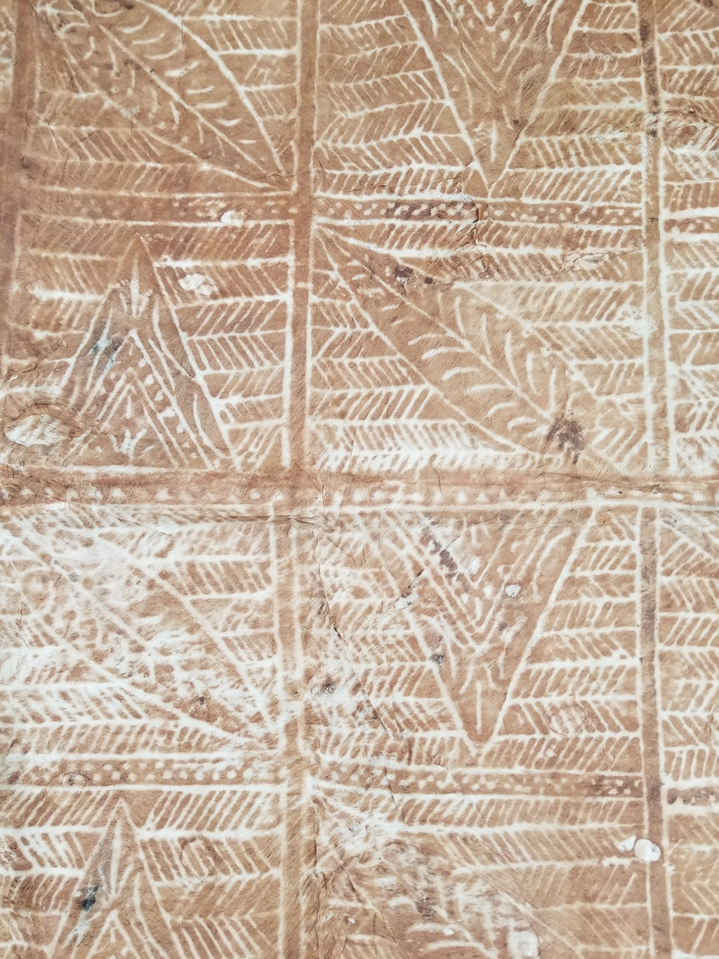 Vintage Polynesian Hand Painted Tapa Barkcloth Wall Hanging 151x126cm