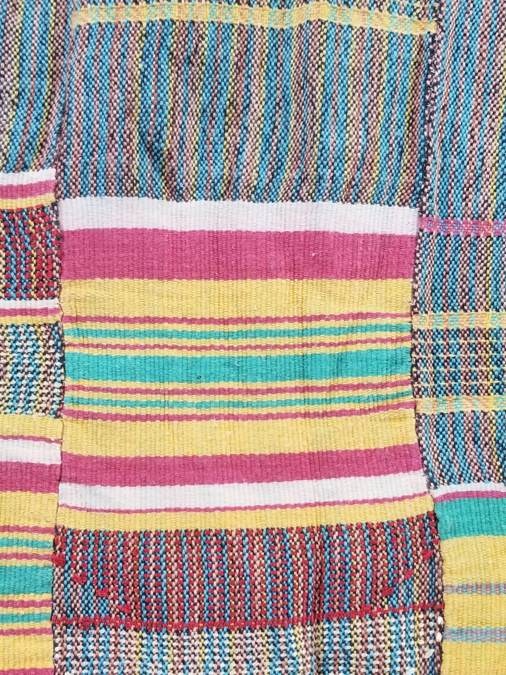 Vintage Ghana Kente Cloth Handwoven Striped Textile Throw 233x178cm
