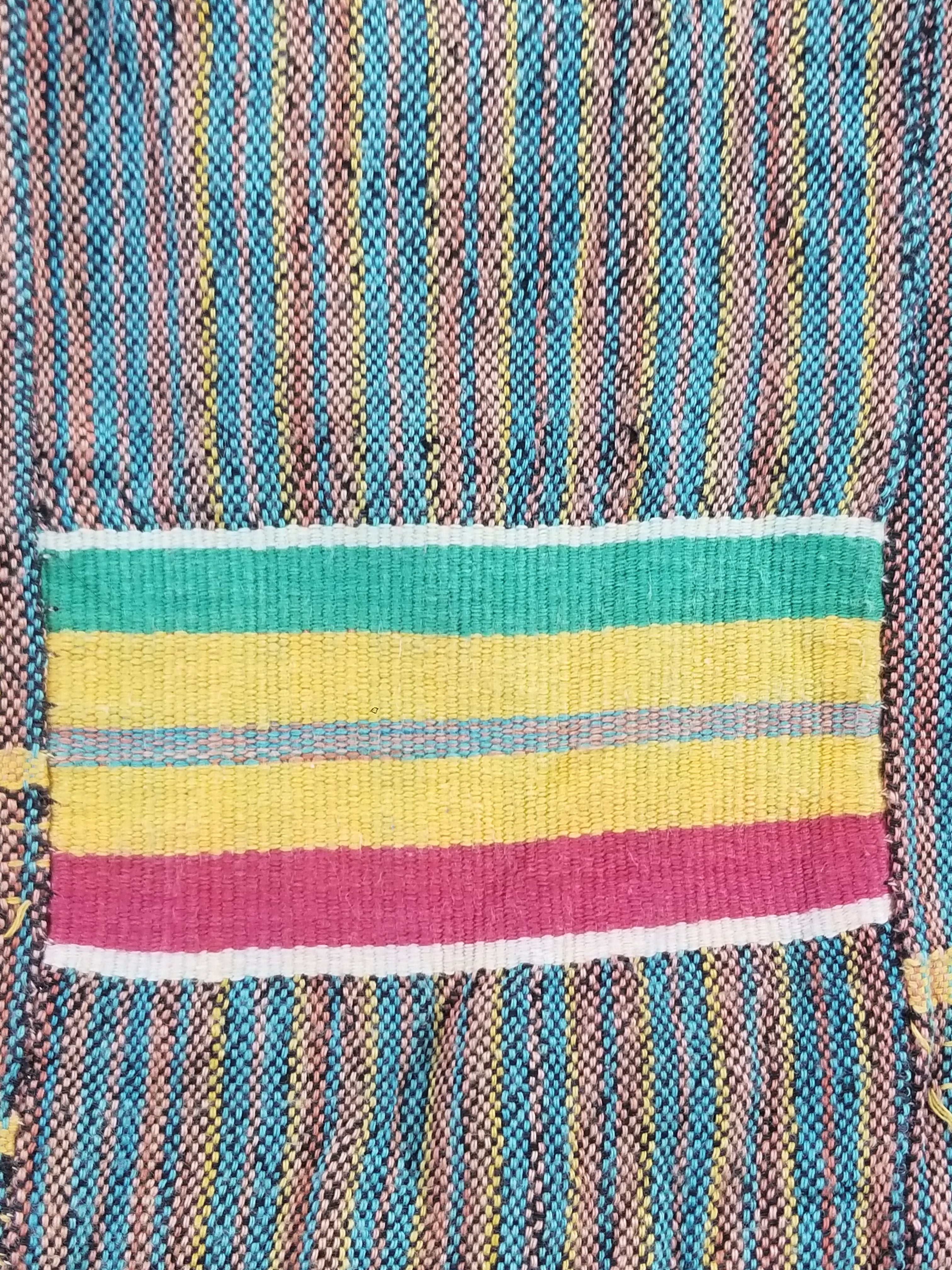 Vintage Ghana Kente Cloth Handwoven Striped Textile Throw 233x178cm