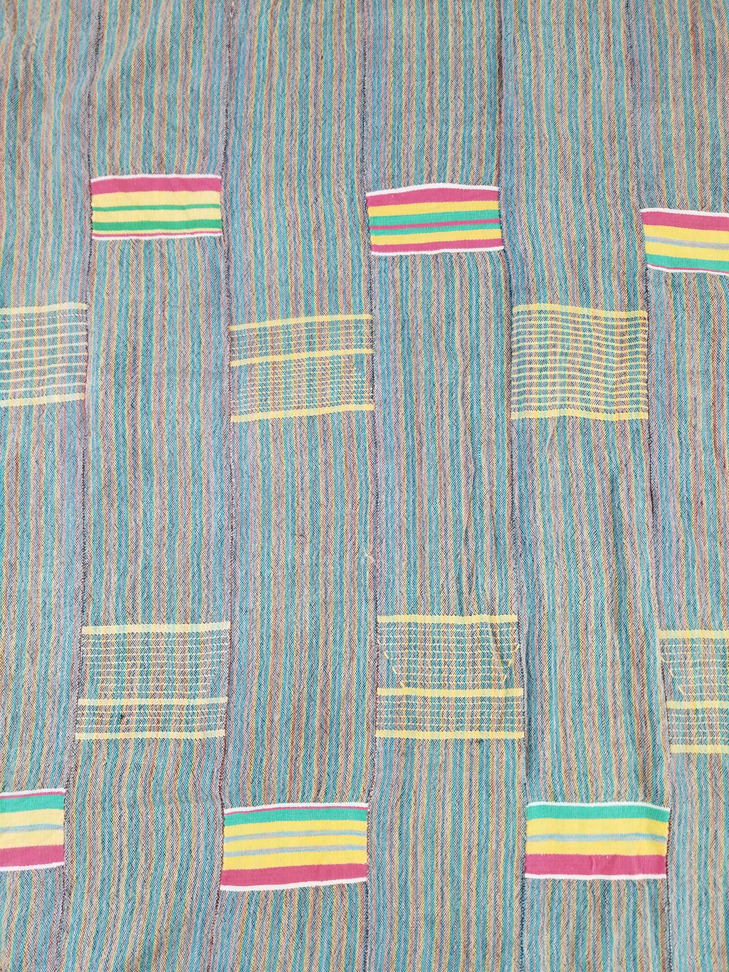 Vintage Ghana Kente Cloth Handwoven Striped Textile Throw 233x178cm