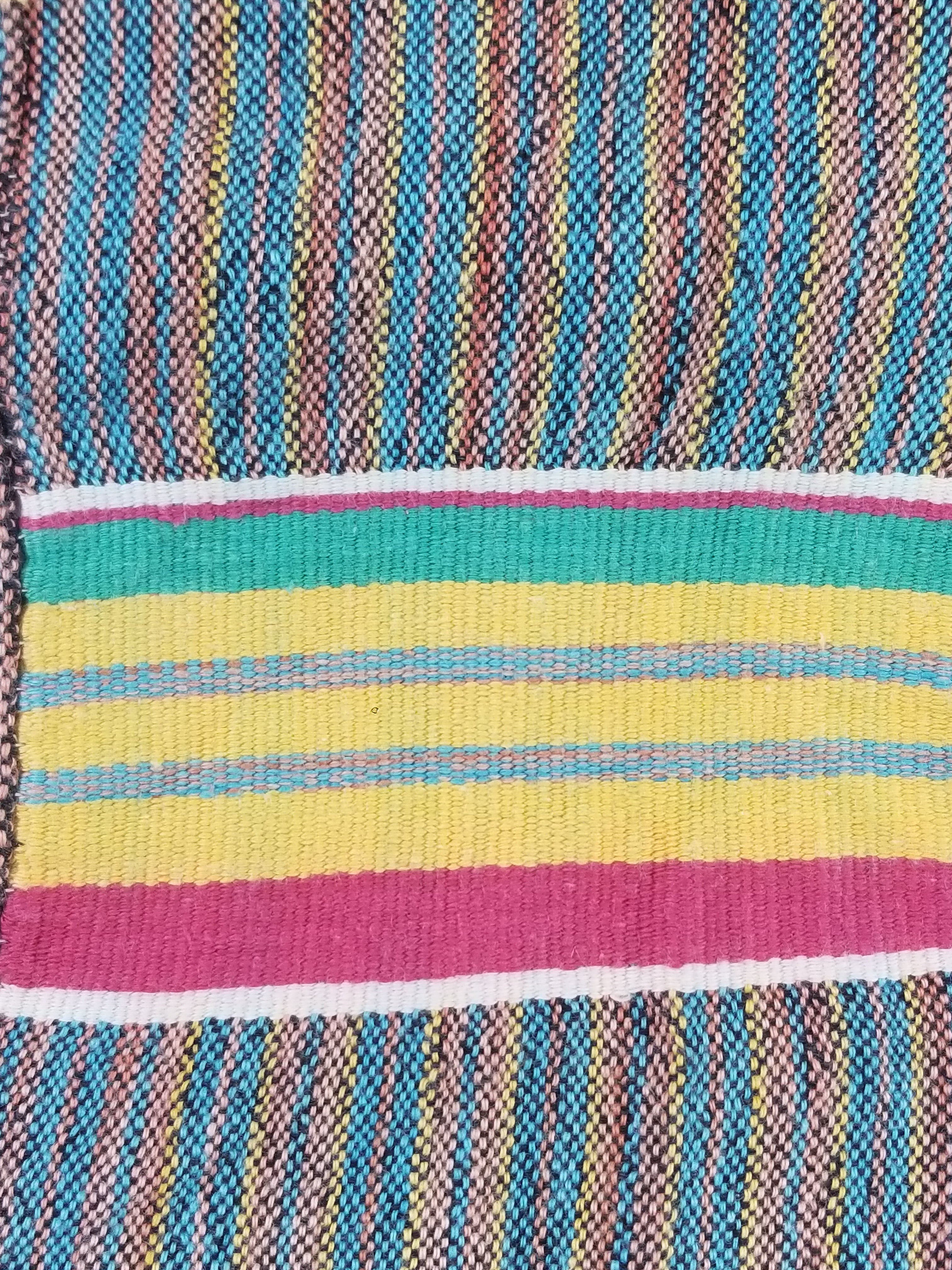 Vintage Ghana Kente Cloth Handwoven Striped Textile Throw 233x178cm
