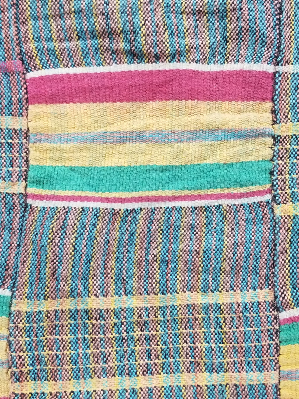 Vintage Ghana Kente Cloth Handwoven Striped Textile Throw 233x178cm