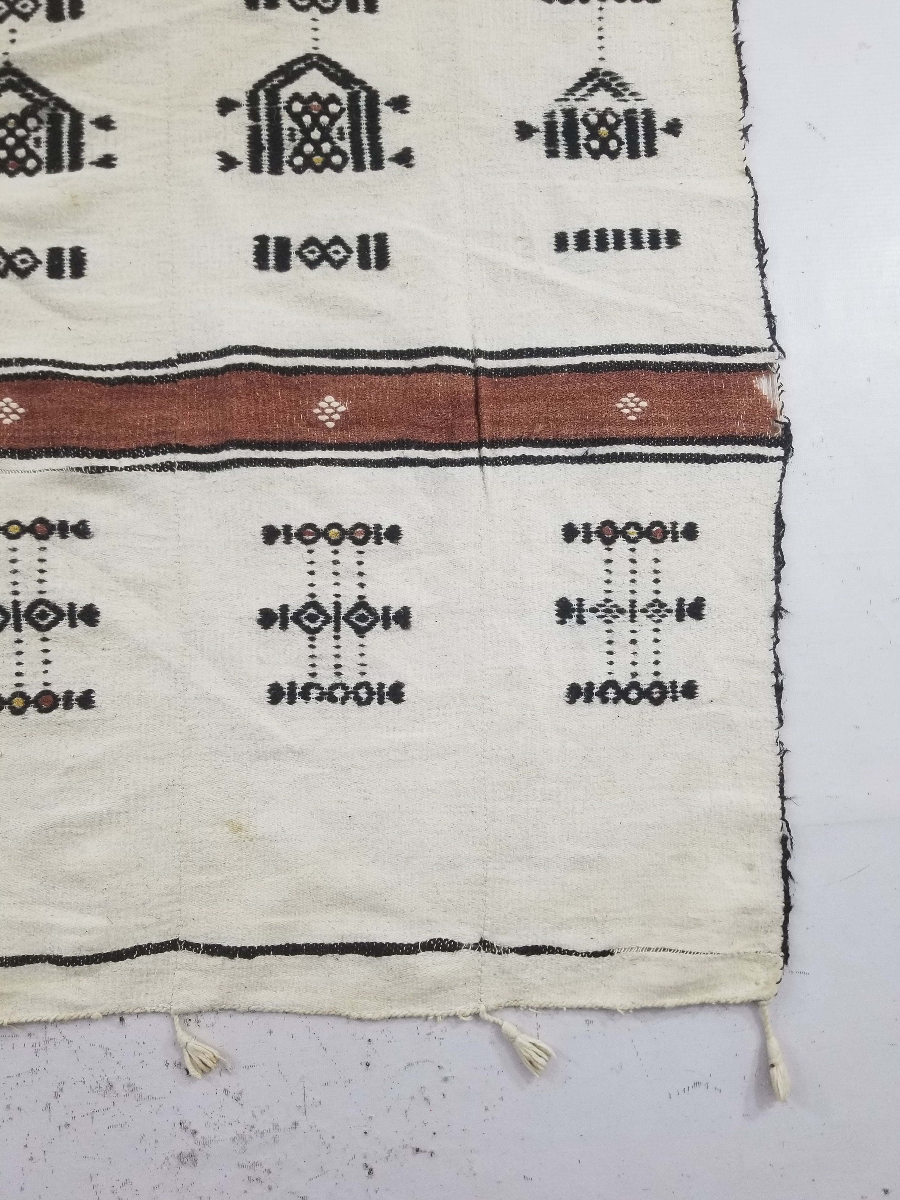 Vintage Traditional African Handwoven Tribal Fulani Khasa Blanket 226x122cm
