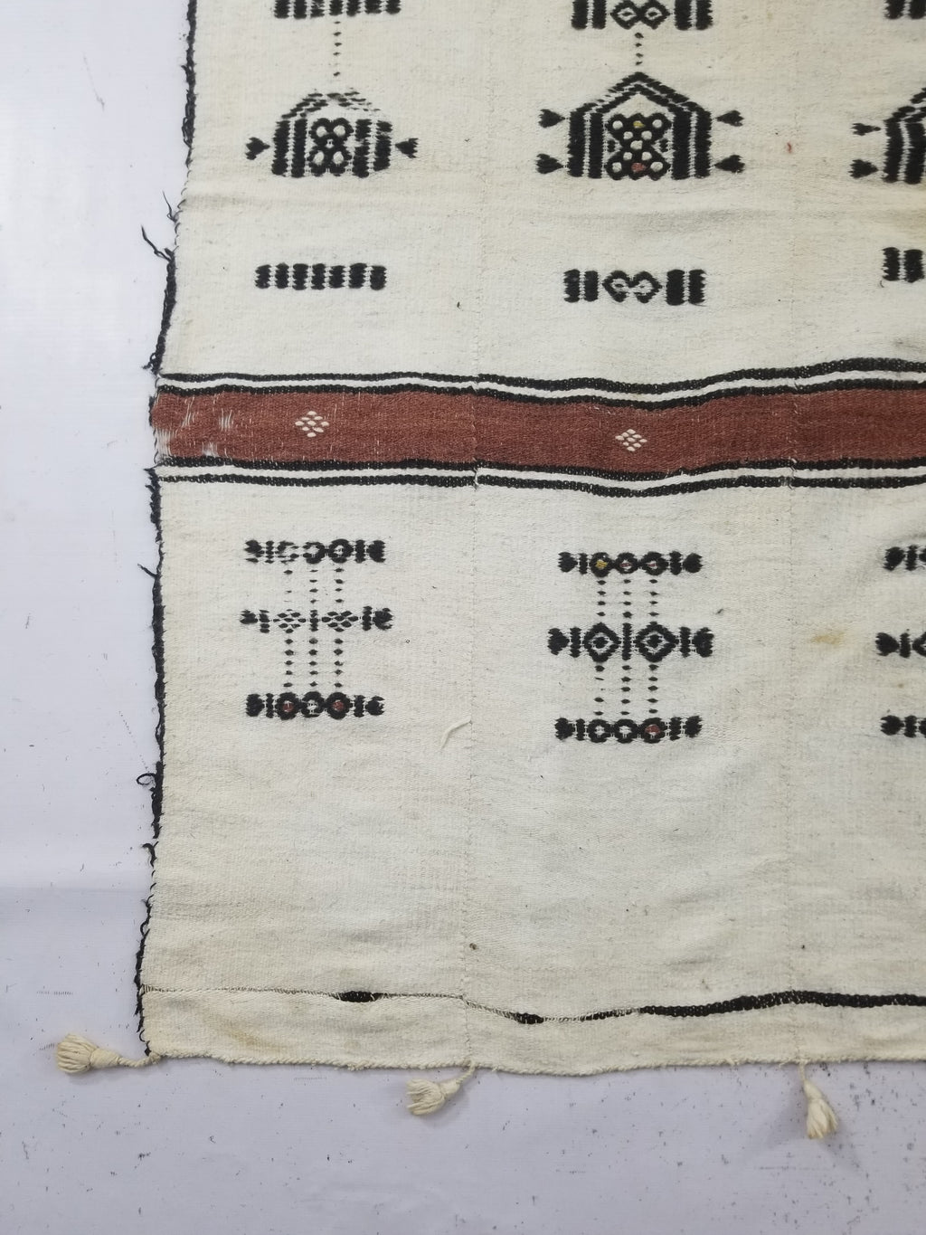 Vintage Traditional African Handwoven Tribal Fulani Khasa Blanket 226x122cm