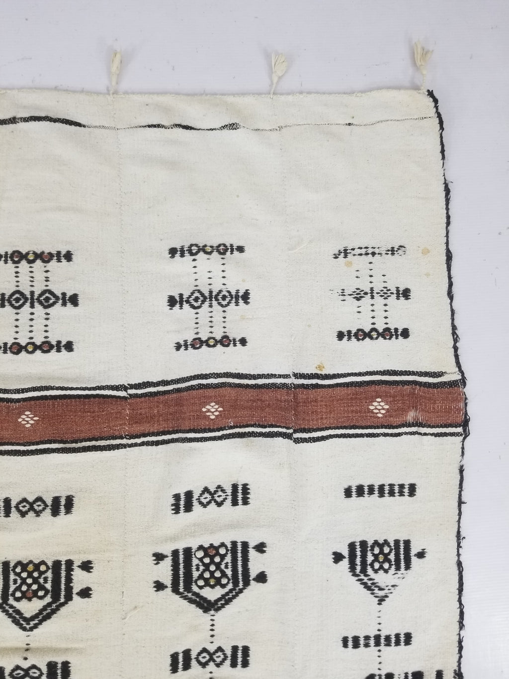 Vintage Traditional African Handwoven Tribal Fulani Khasa Blanket 226x122cm