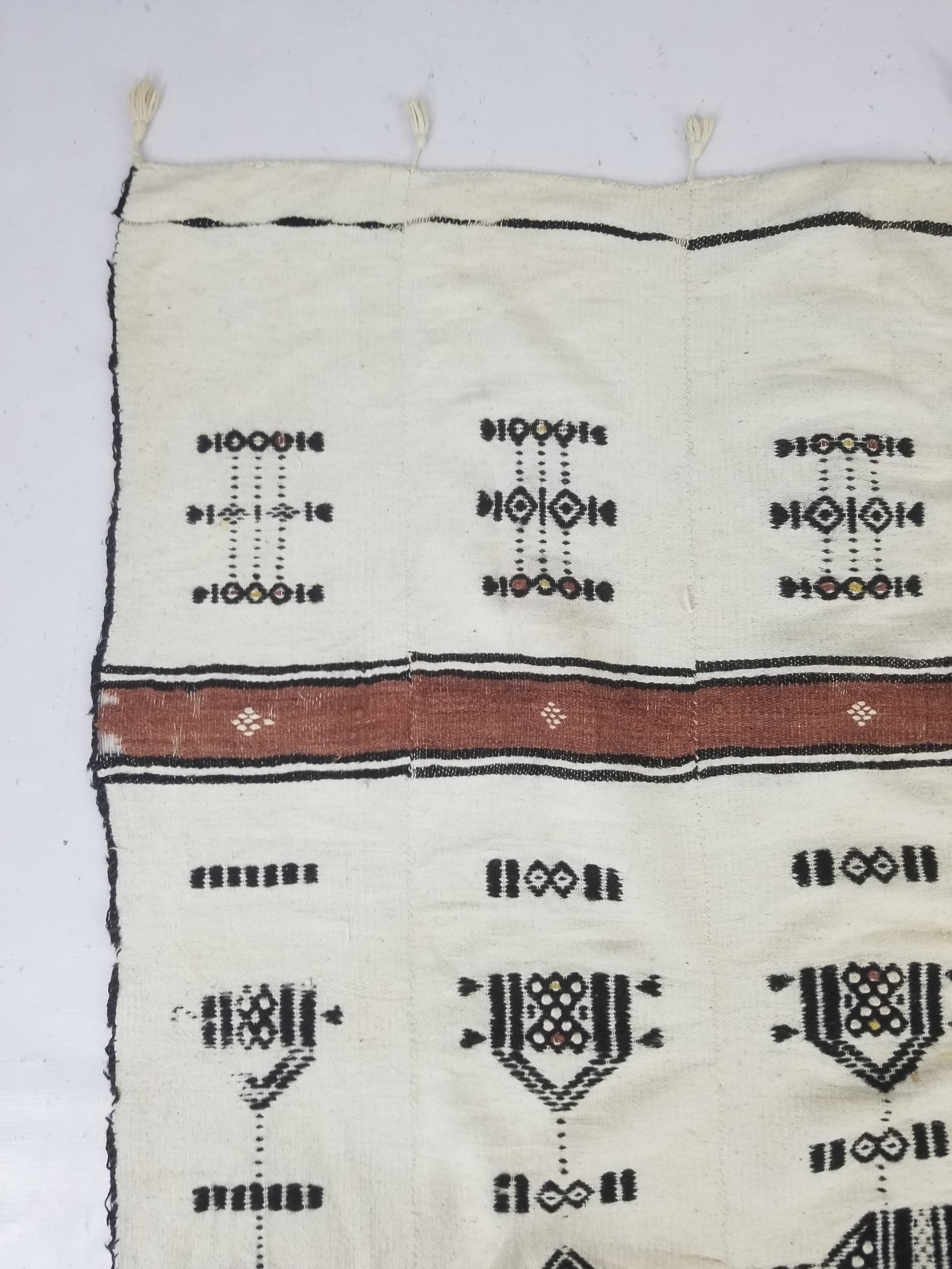 Vintage Traditional African Handwoven Tribal Fulani Khasa Blanket 226x122cm