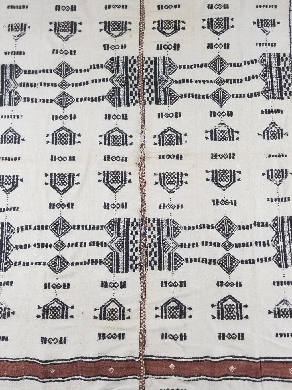 Vintage Traditional African Handwoven Tribal Fulani Khasa Blanket 226x122cm