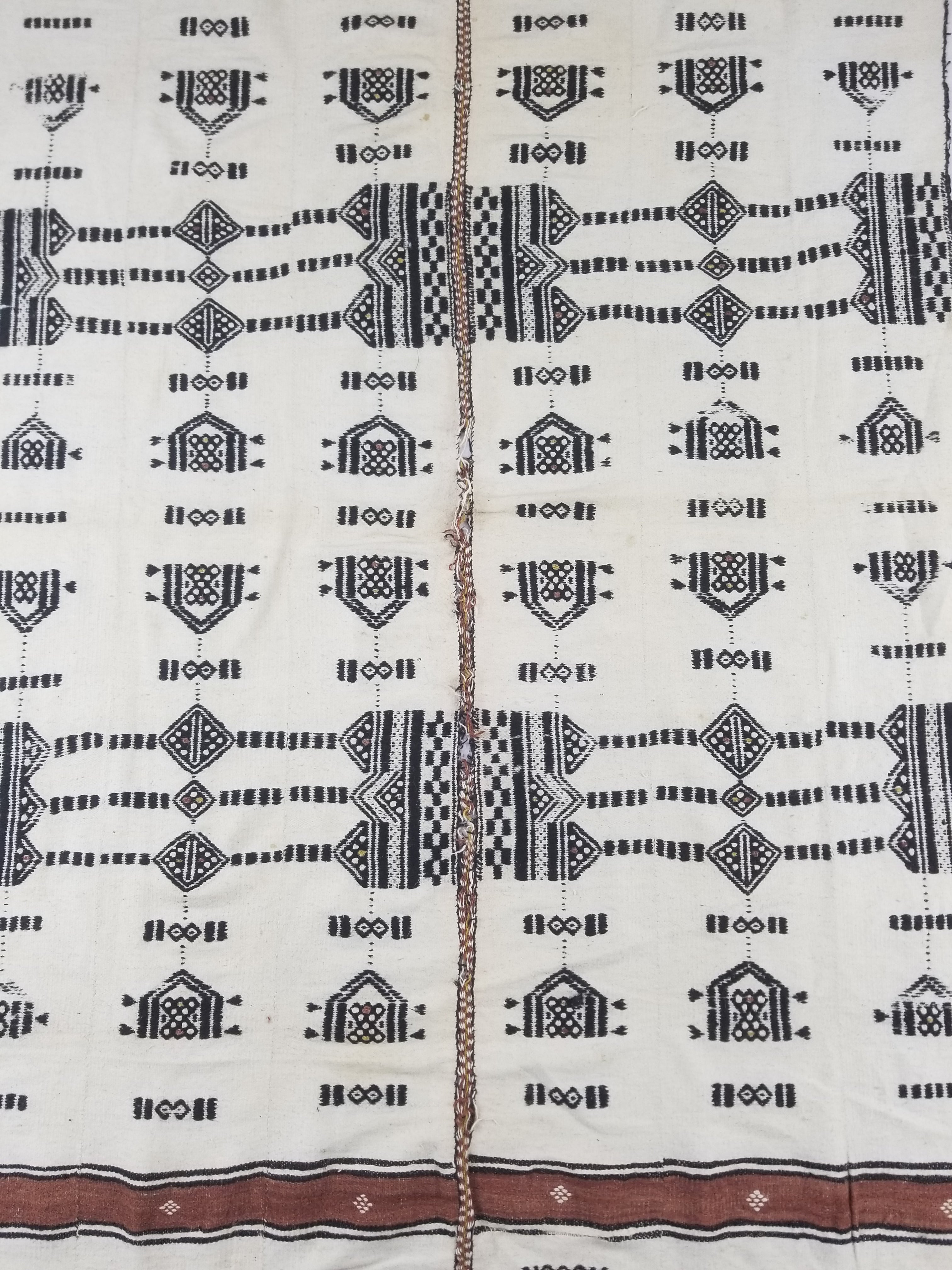 Vintage Traditional African Handwoven Tribal Fulani Khasa Blanket 226x122cm