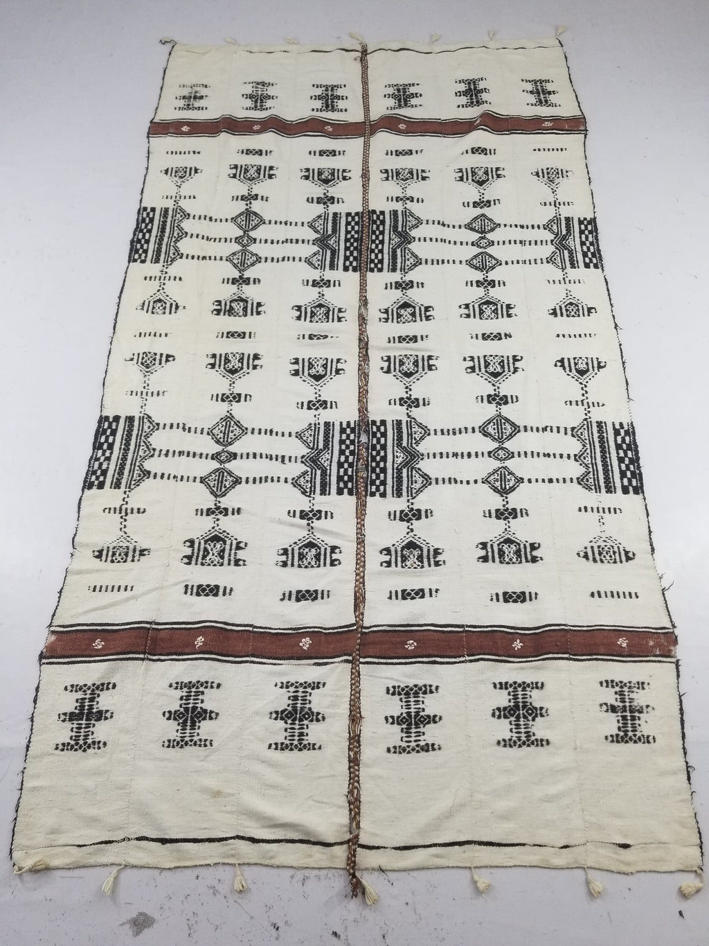 Vintage Traditional African Handwoven Tribal Fulani Khasa Blanket 226x122cm