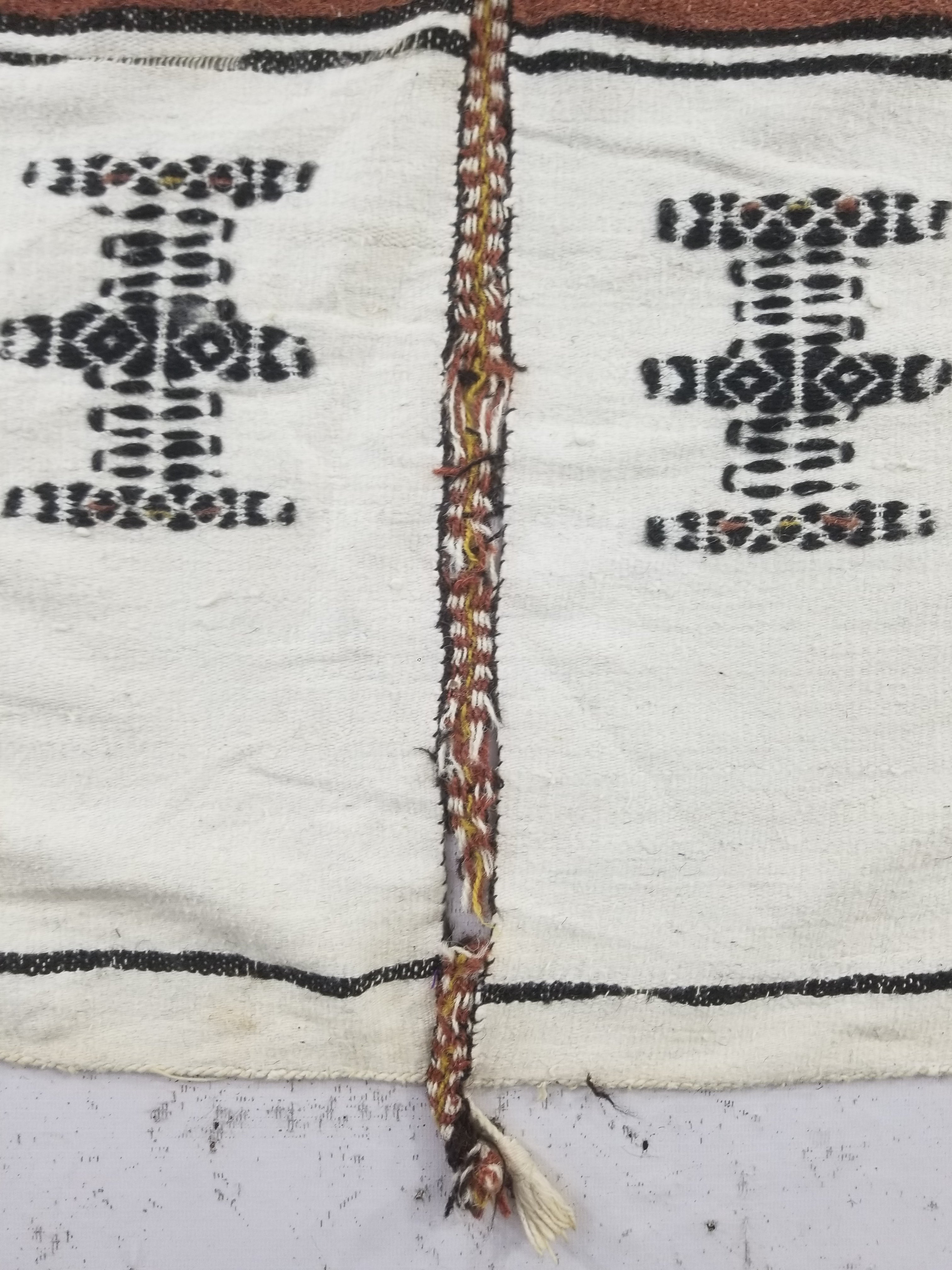 Vintage Traditional African Handwoven Tribal Fulani Khasa Blanket 226x122cm