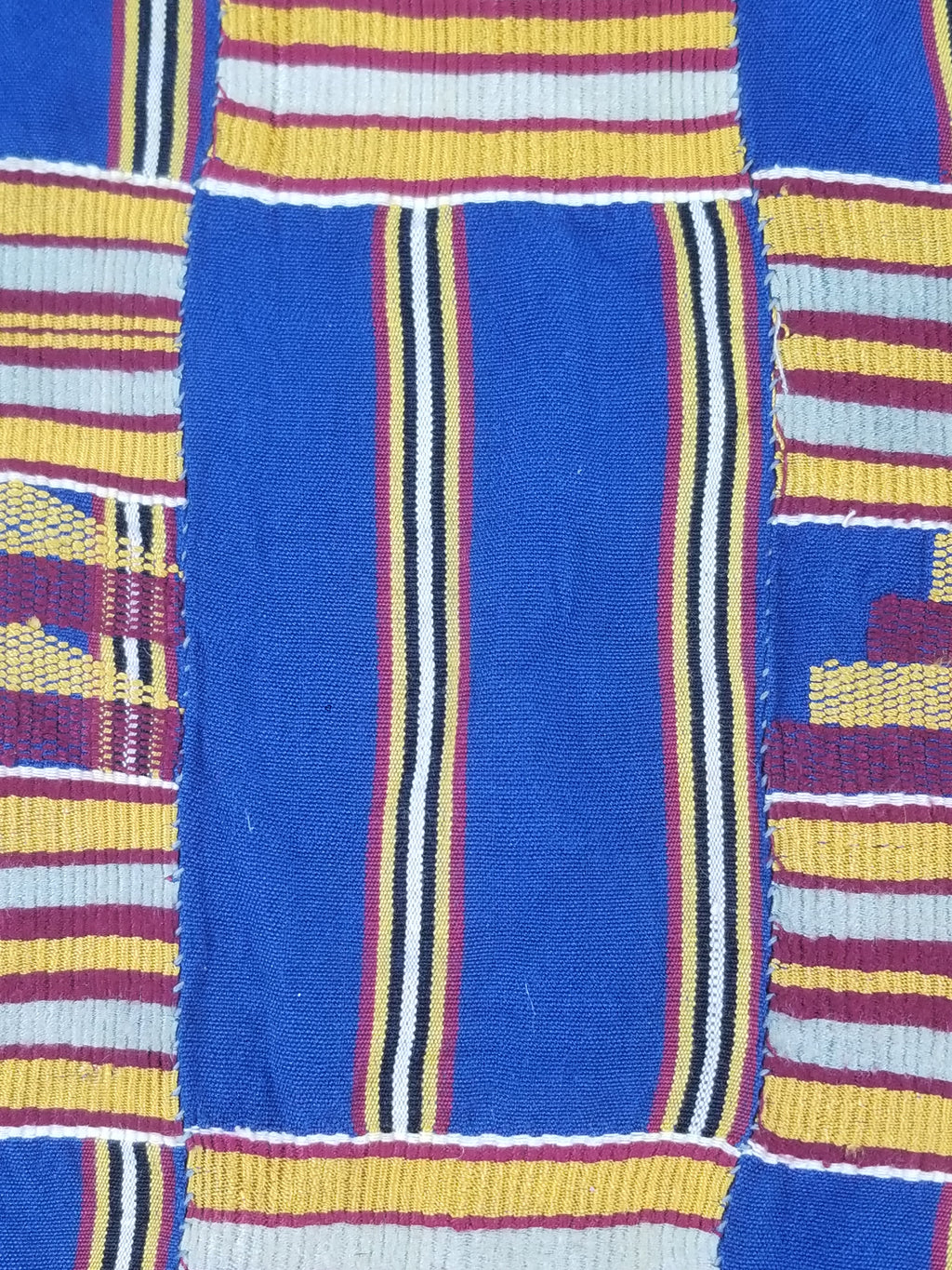 Vintage Ghana Kente Cloth Handwoven Patchwork Checkerboard Textile 173x93cm