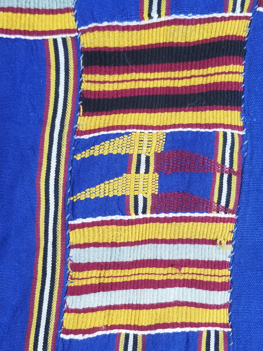 Vintage Ghana Kente Cloth Handwoven Patchwork Checkerboard Textile 173x93cm