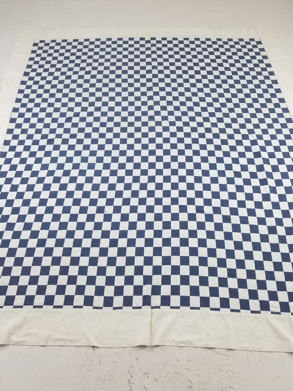 Vintage Traditional African Handwoven Checkerboard Textile Throw 226x197cm