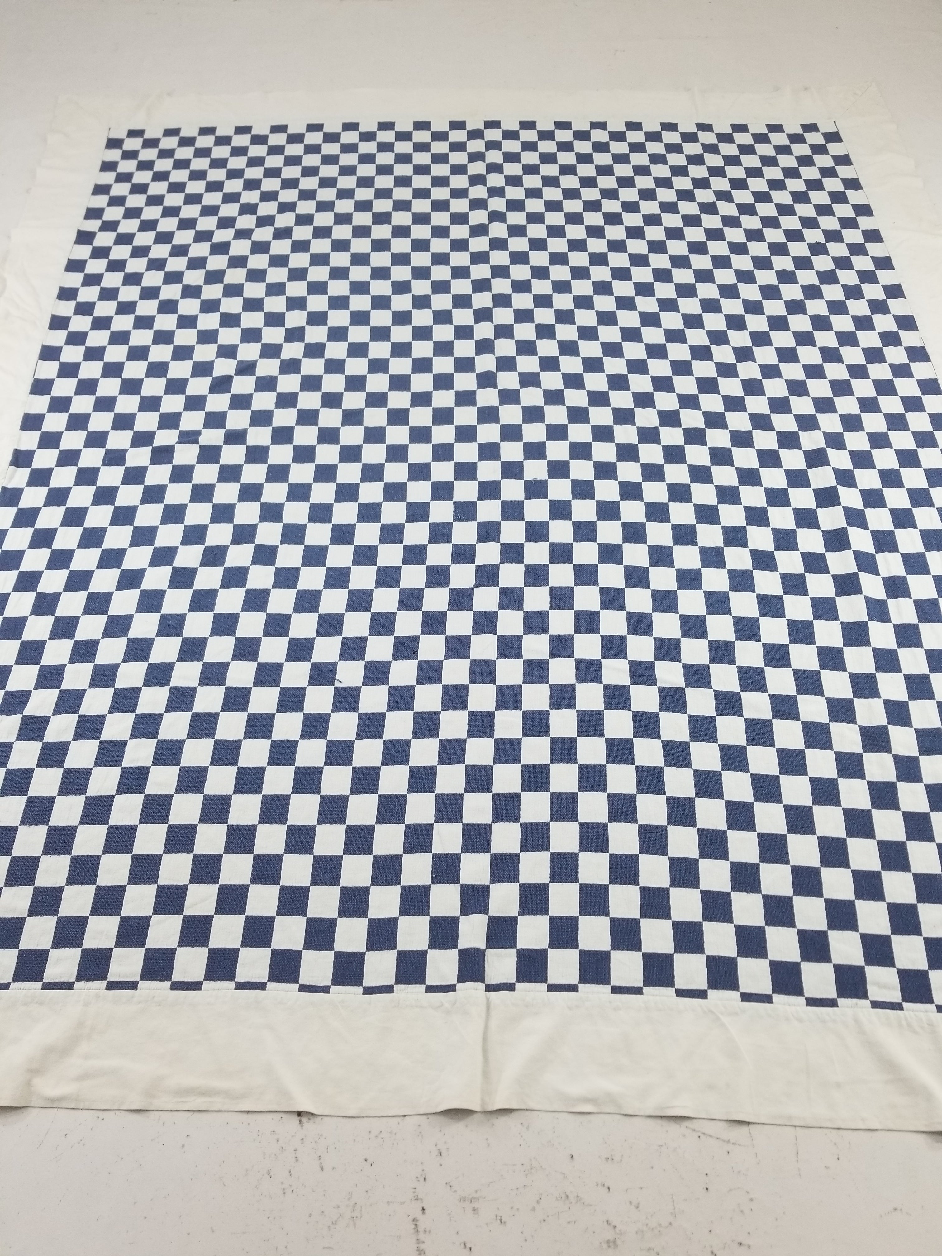 Vintage Traditional African Handwoven Checkerboard Textile Throw 226x197cm