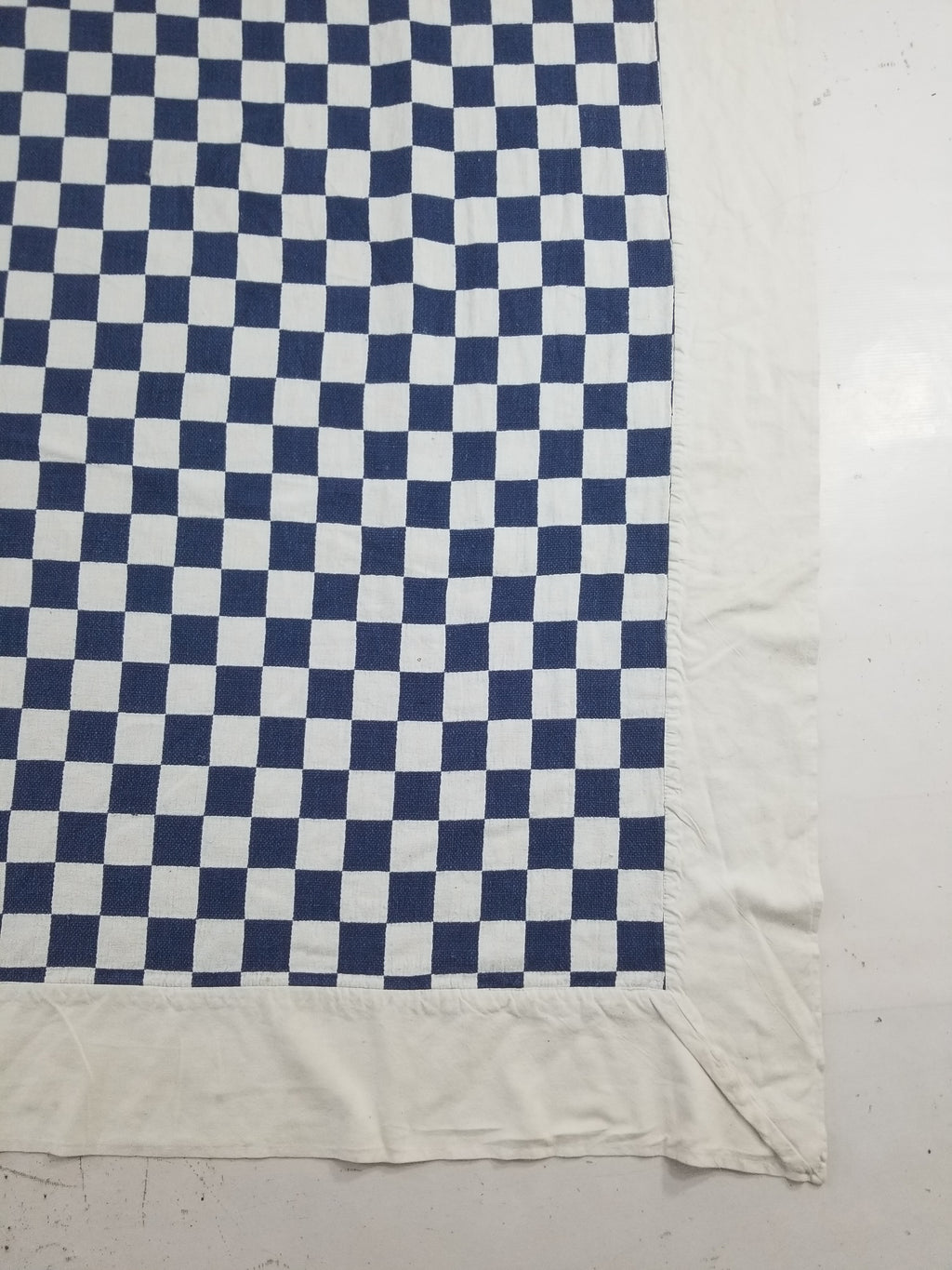 Vintage Traditional African Handwoven Checkerboard Textile Throw 226x197cm