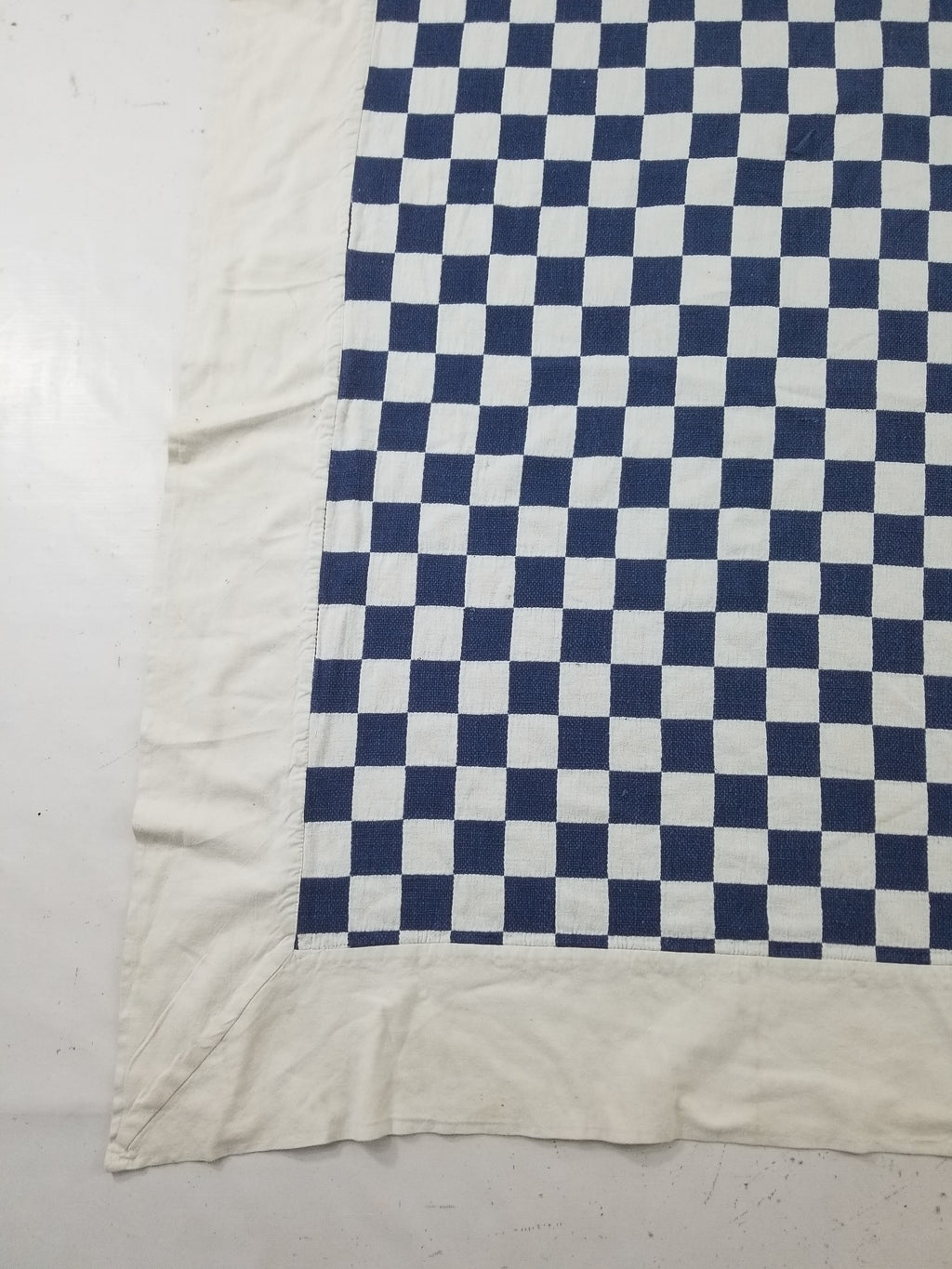 Vintage Traditional African Handwoven Checkerboard Textile Throw 226x197cm