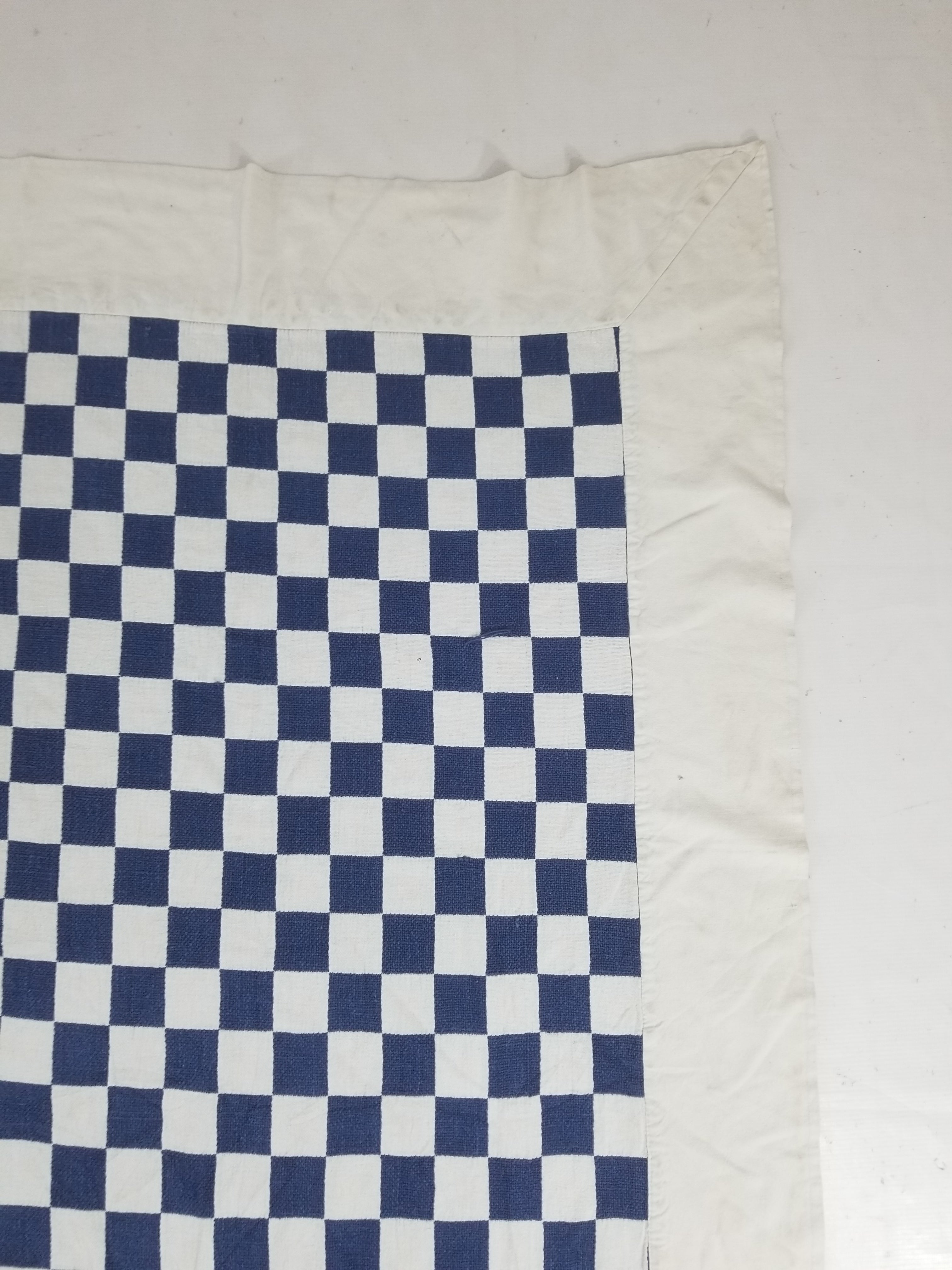 Vintage Traditional African Handwoven Checkerboard Textile Throw 226x197cm