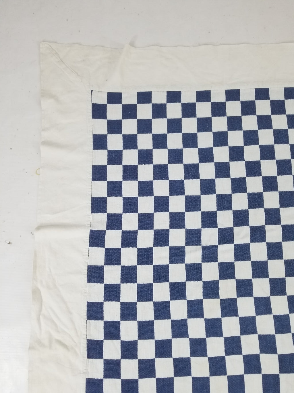 Vintage Traditional African Handwoven Checkerboard Textile Throw 226x197cm