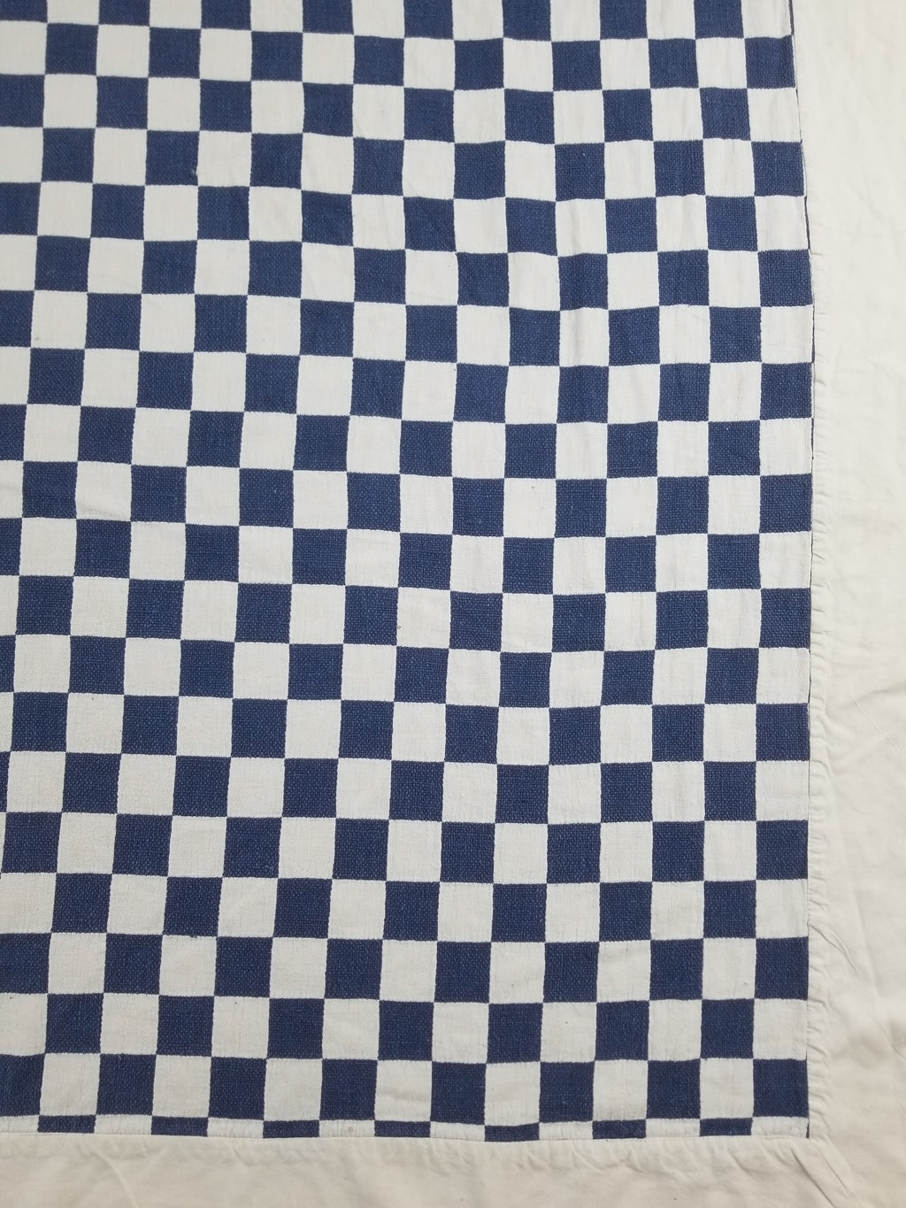 Vintage Traditional African Handwoven Checkerboard Textile Throw 226x197cm