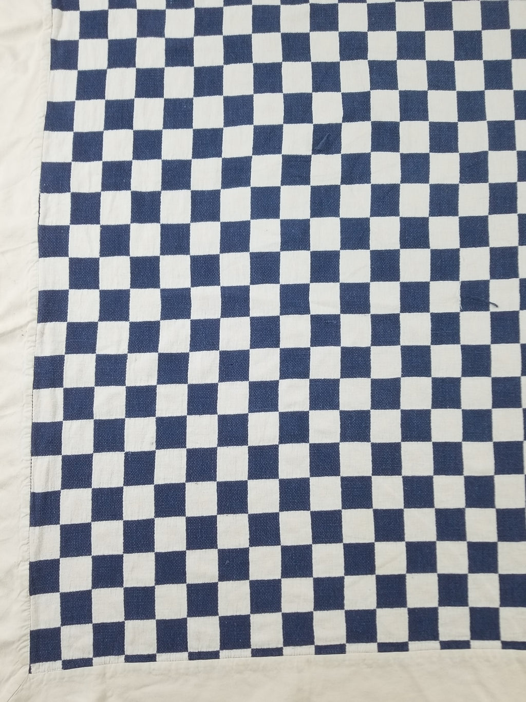 Vintage Traditional African Handwoven Checkerboard Textile Throw 226x197cm