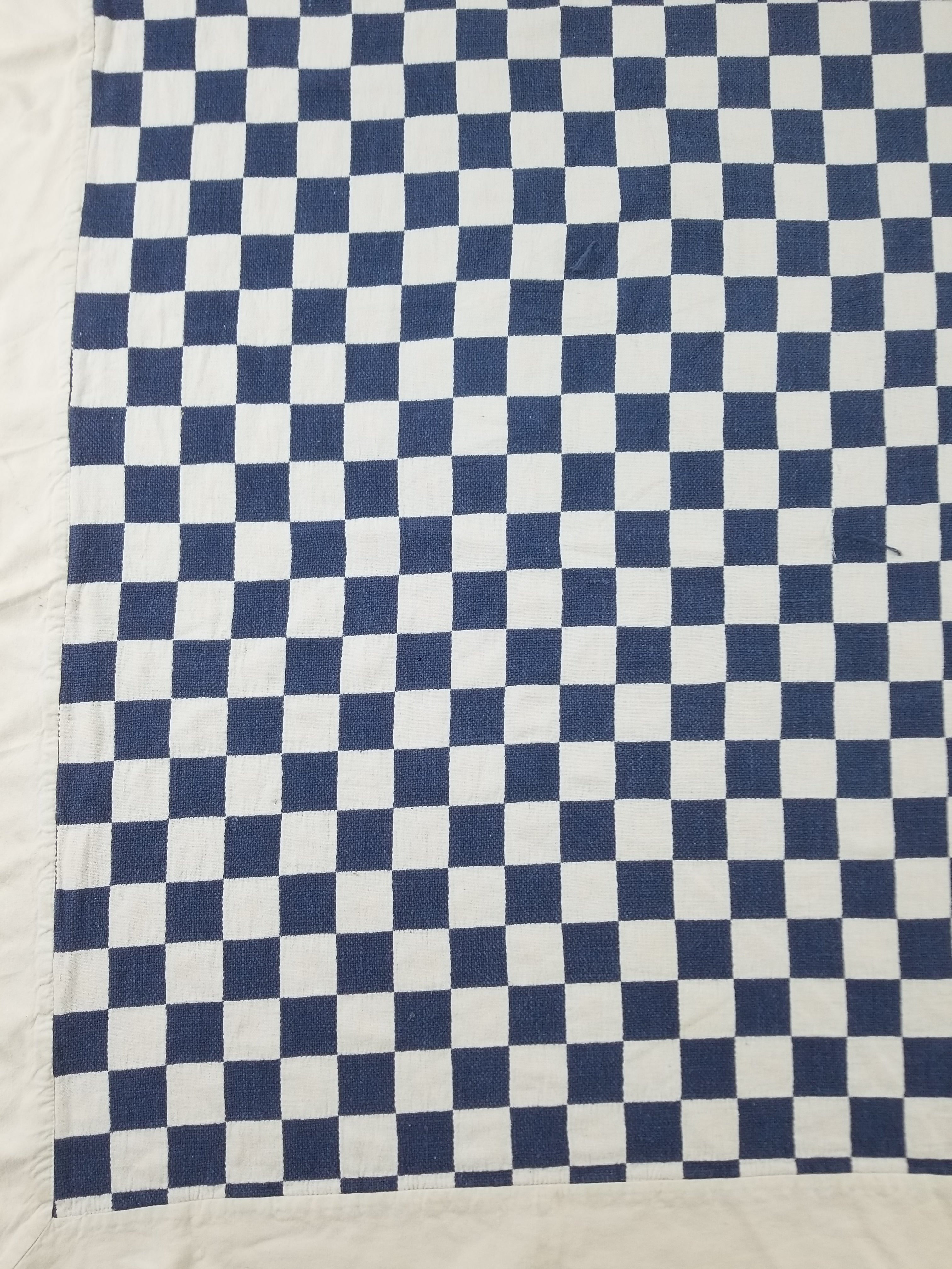 Vintage Traditional African Handwoven Checkerboard Textile Throw 226x197cm