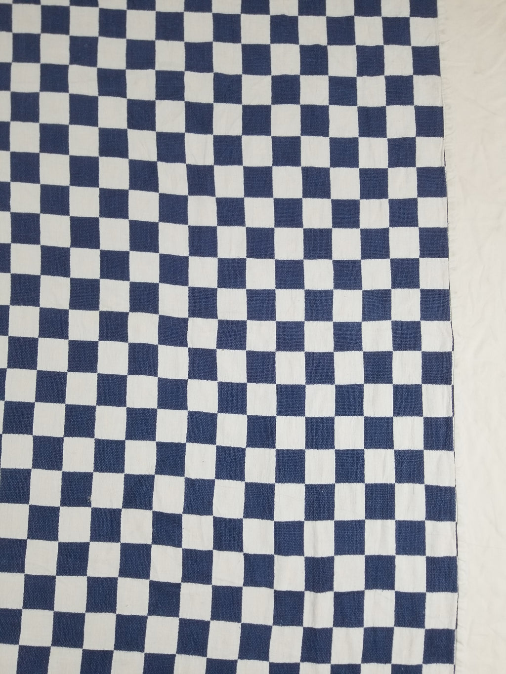 Vintage Traditional African Handwoven Checkerboard Textile Throw 226x197cm