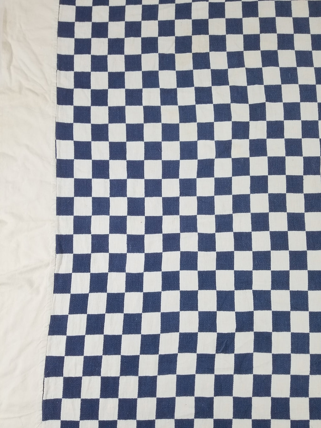 Vintage Traditional African Handwoven Checkerboard Textile Throw 226x197cm