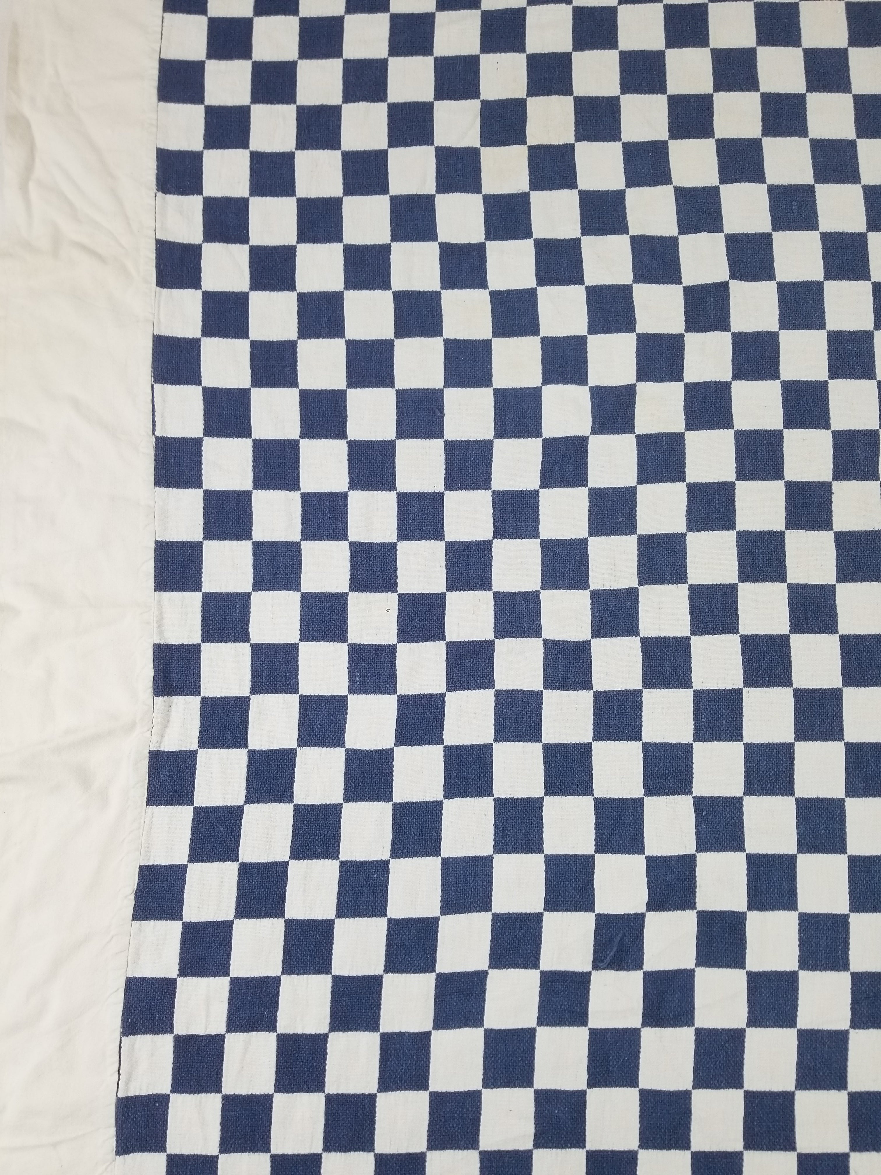 Vintage Traditional African Handwoven Checkerboard Textile Throw 226x197cm