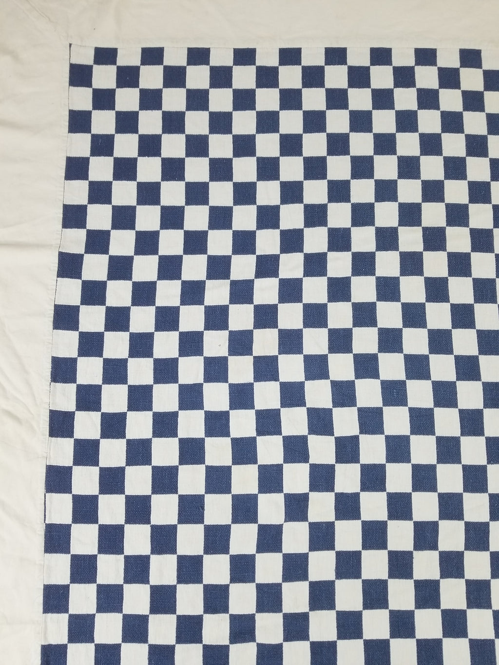 Vintage Traditional African Handwoven Checkerboard Textile Throw 226x197cm