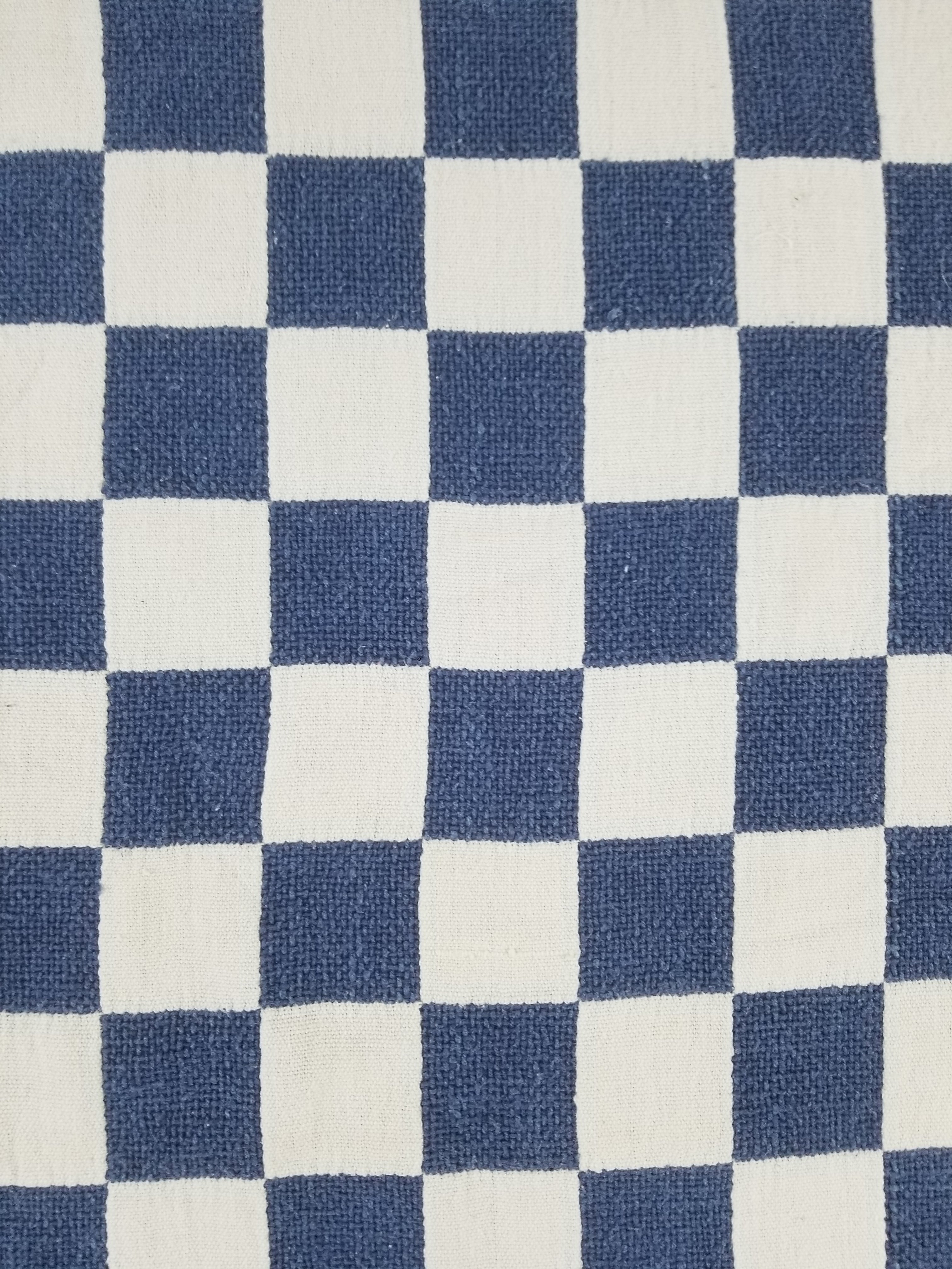 Vintage Traditional African Handwoven Checkerboard Textile Throw 226x197cm