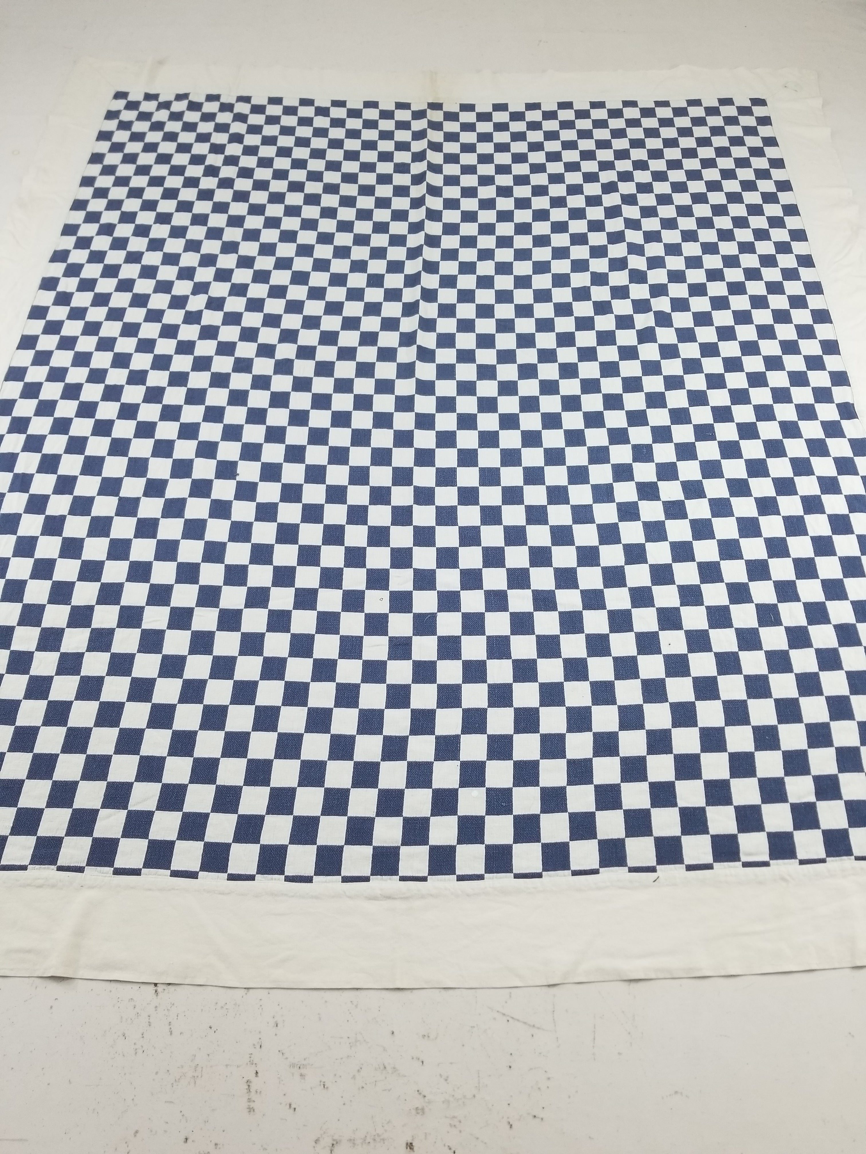 Vintage Traditional African Handwoven Checkerboard Textile Throw 226x197cm