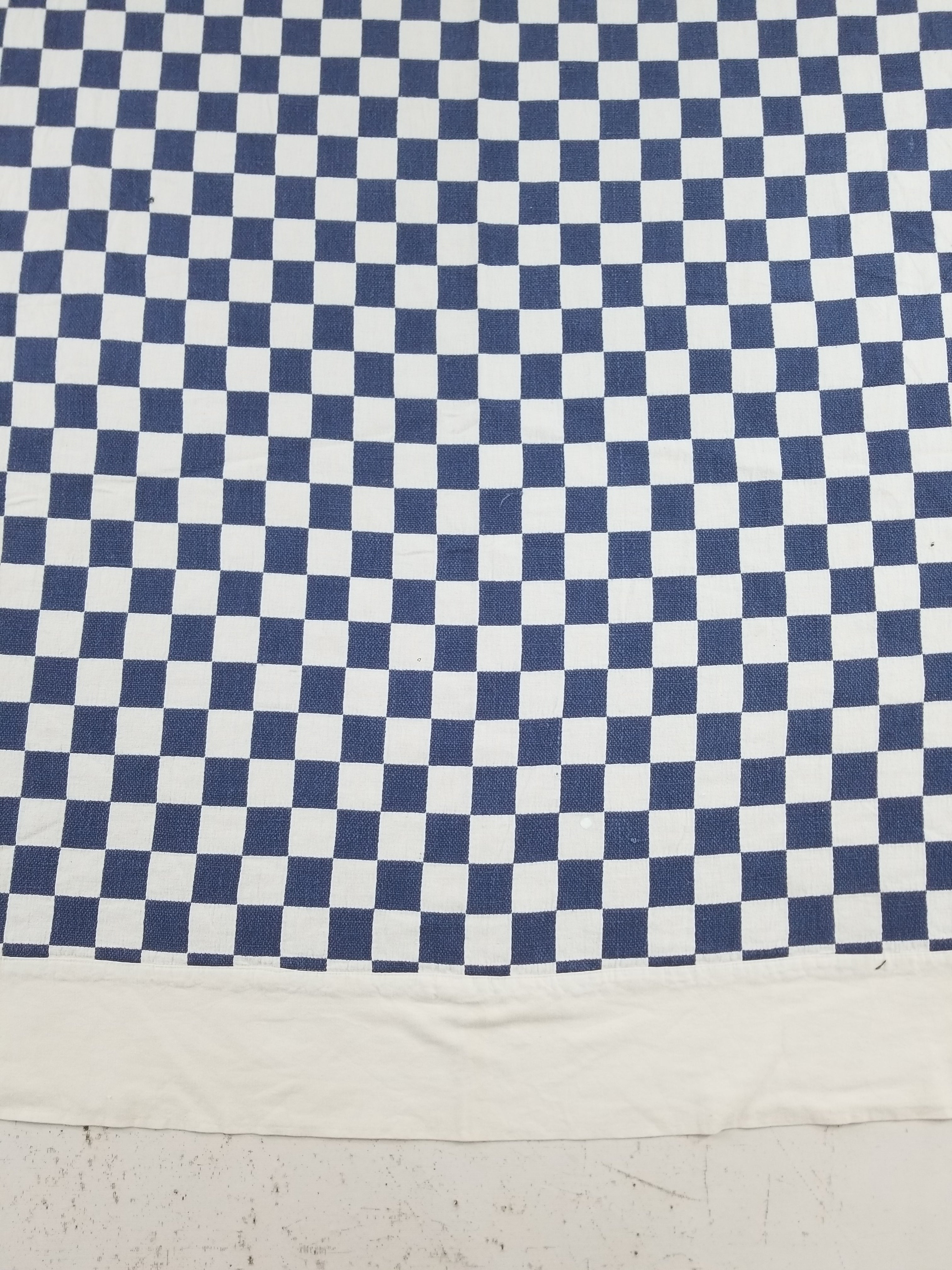 Vintage Traditional African Handwoven Checkerboard Textile Throw 226x197cm