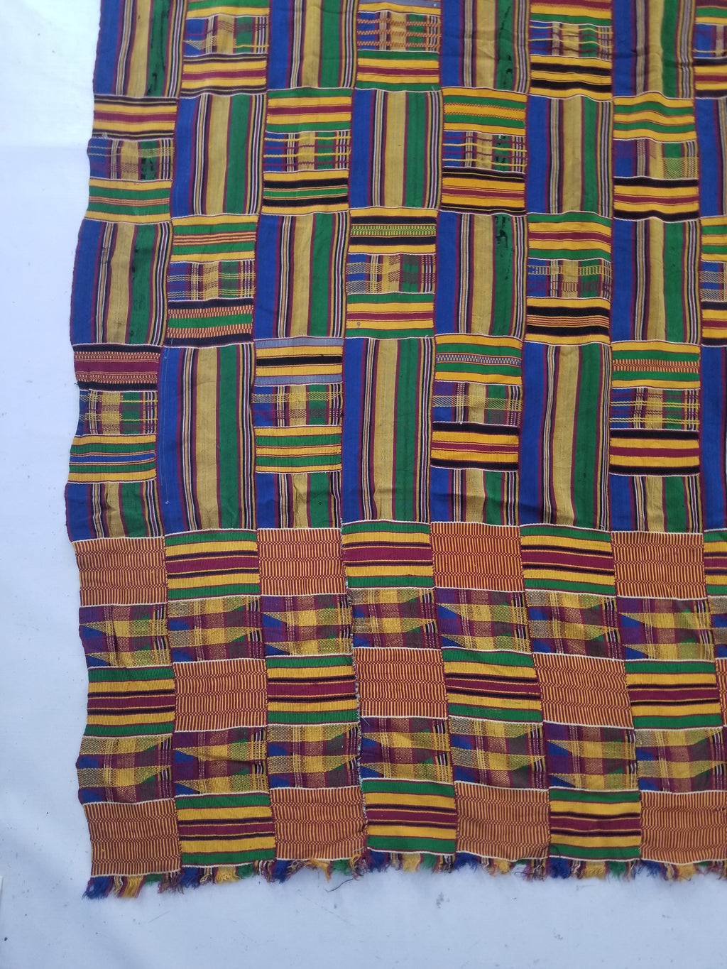 Vintage Ghana Kente Cloth Handwoven Striped Textile Throw 302x190cm