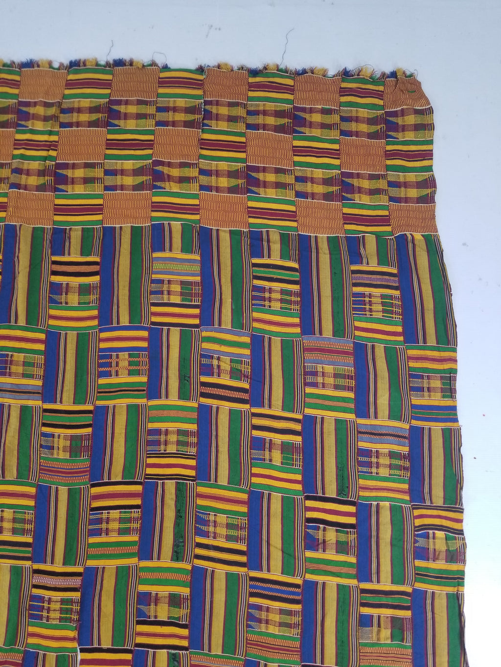 Vintage Ghana Kente Cloth Handwoven Striped Textile Throw 302x190cm