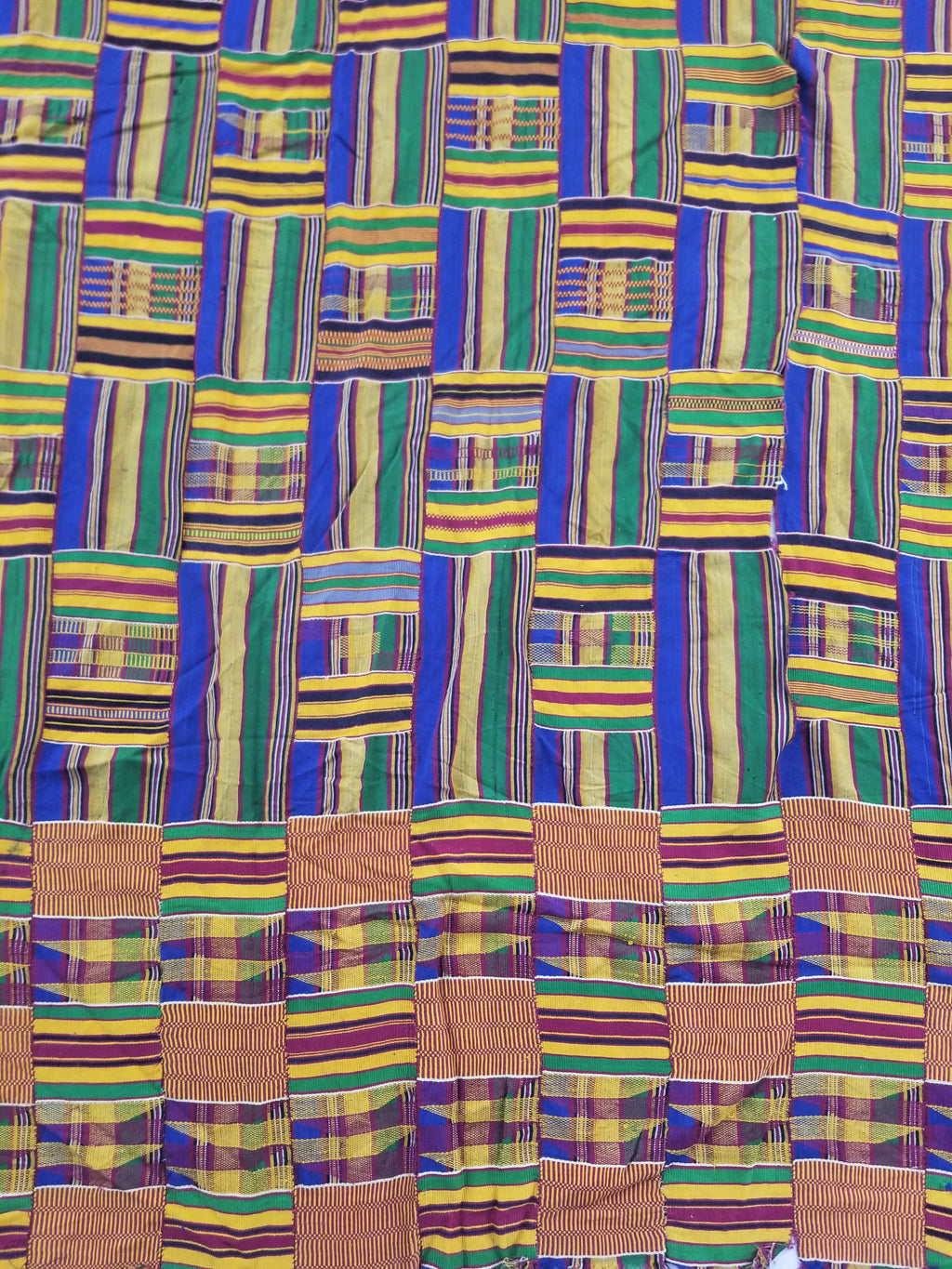 Vintage Ghana Kente Cloth Handwoven Striped Textile Throw 302x190cm