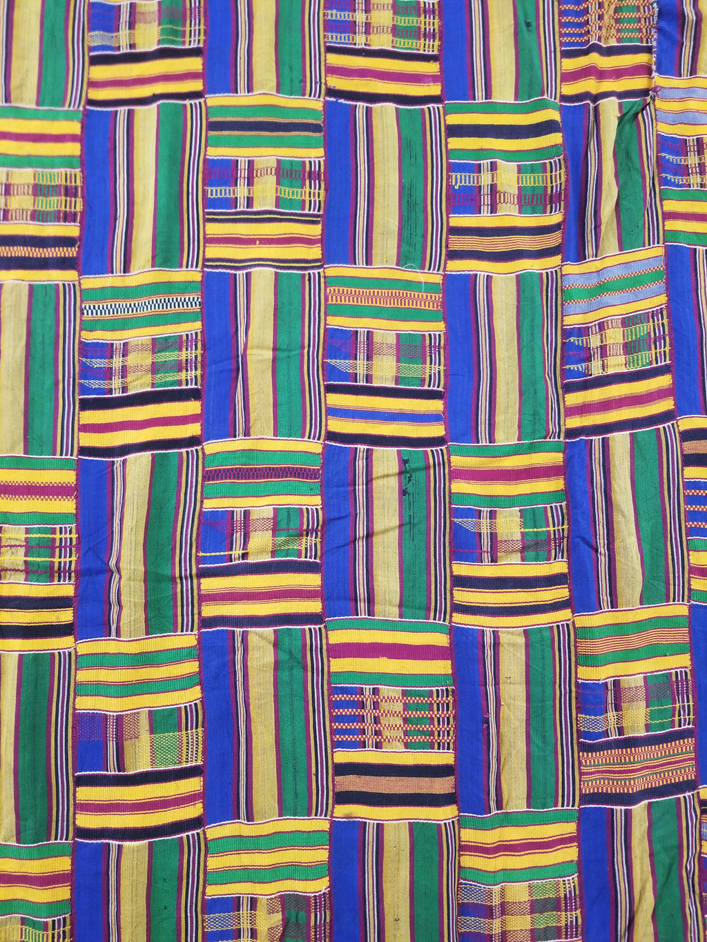 Vintage Ghana Kente Cloth Handwoven Striped Textile Throw 302x190cm