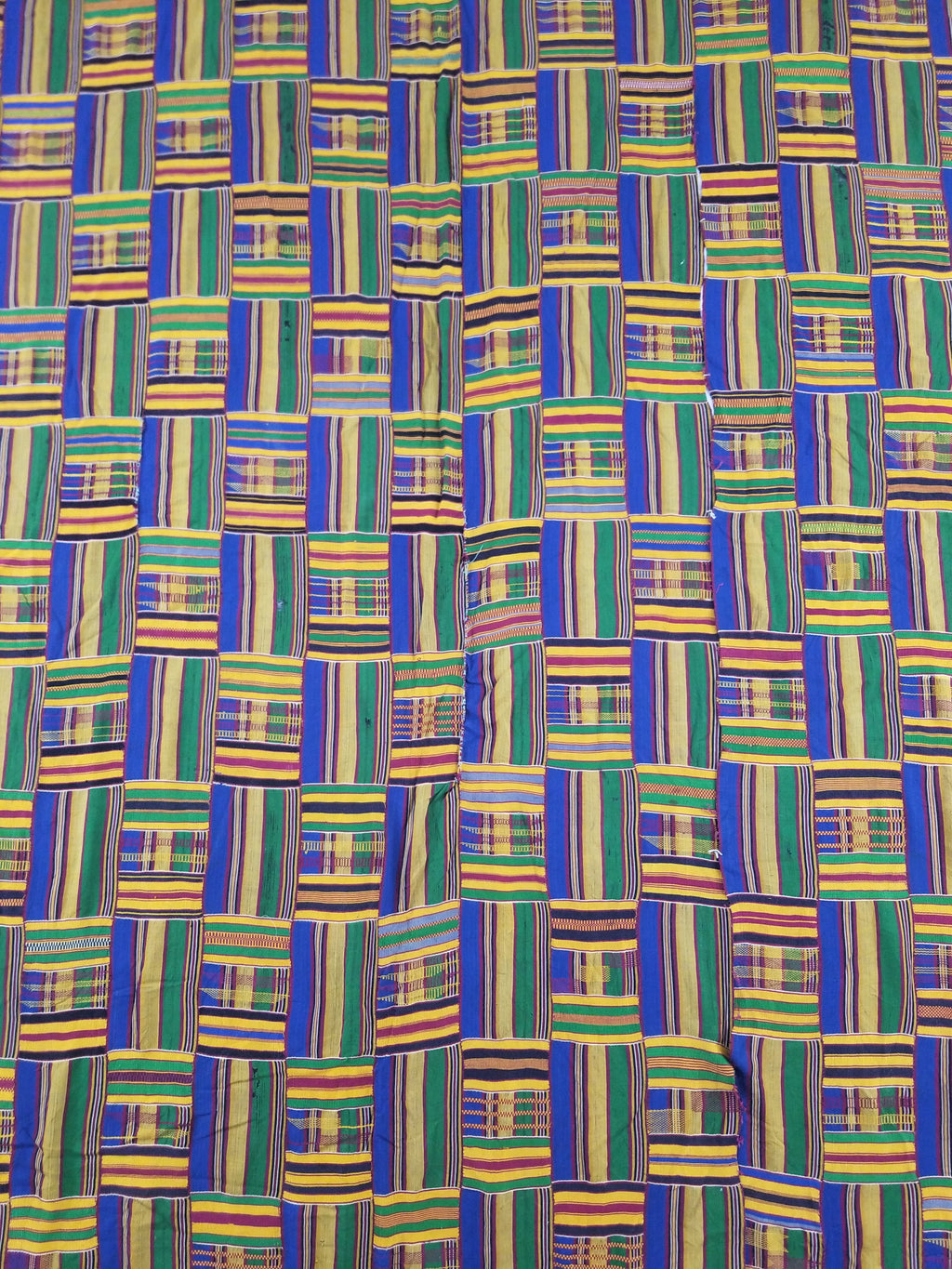 Vintage Ghana Kente Cloth Handwoven Striped Textile Throw 302x190cm