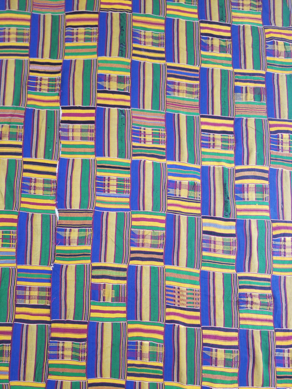 Vintage Ghana Kente Cloth Handwoven Striped Textile Throw 302x190cm