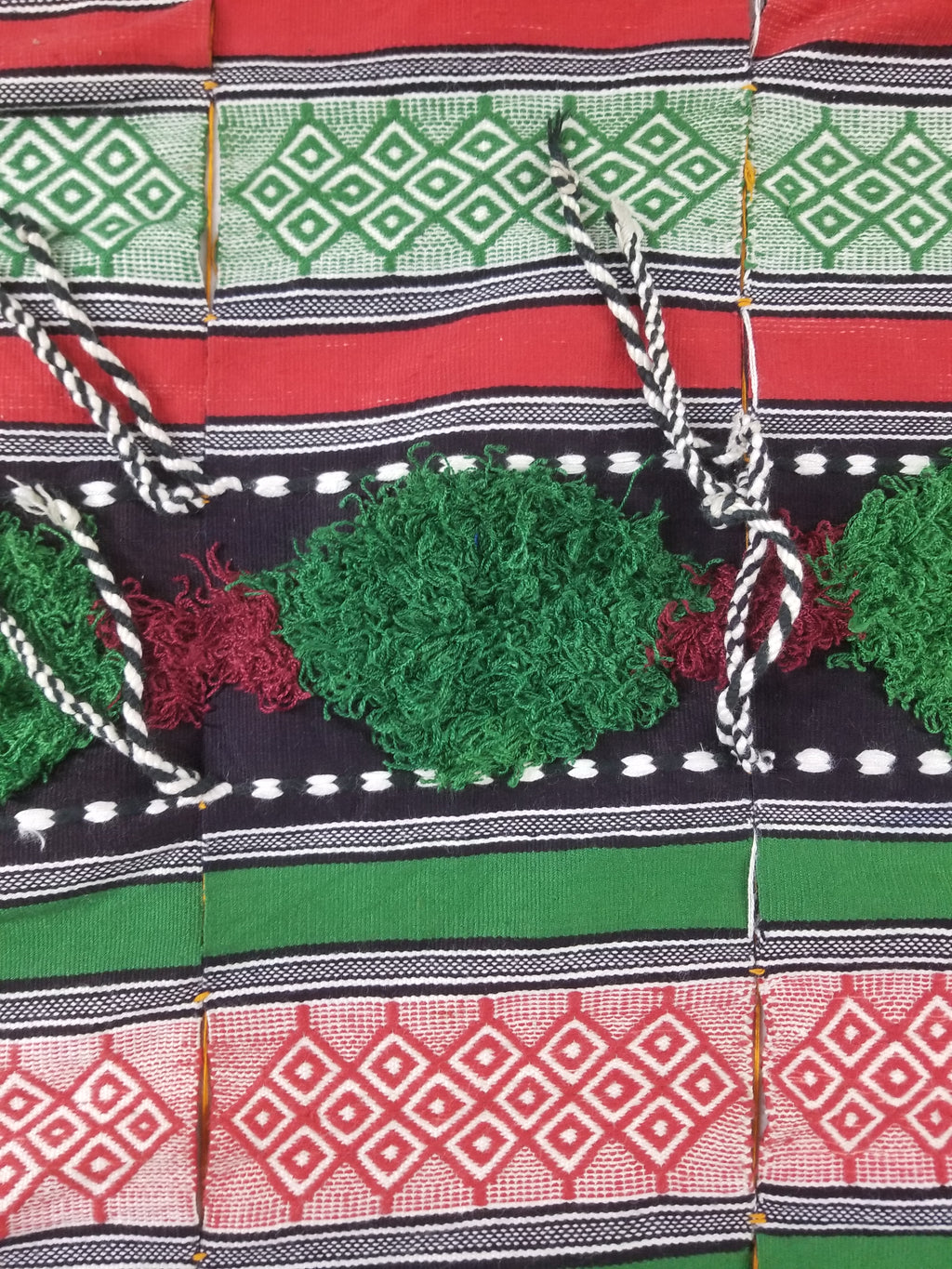 Vintage African Handwoven Tufted Embellishment Fulani Khasa Blanket 192x182cm