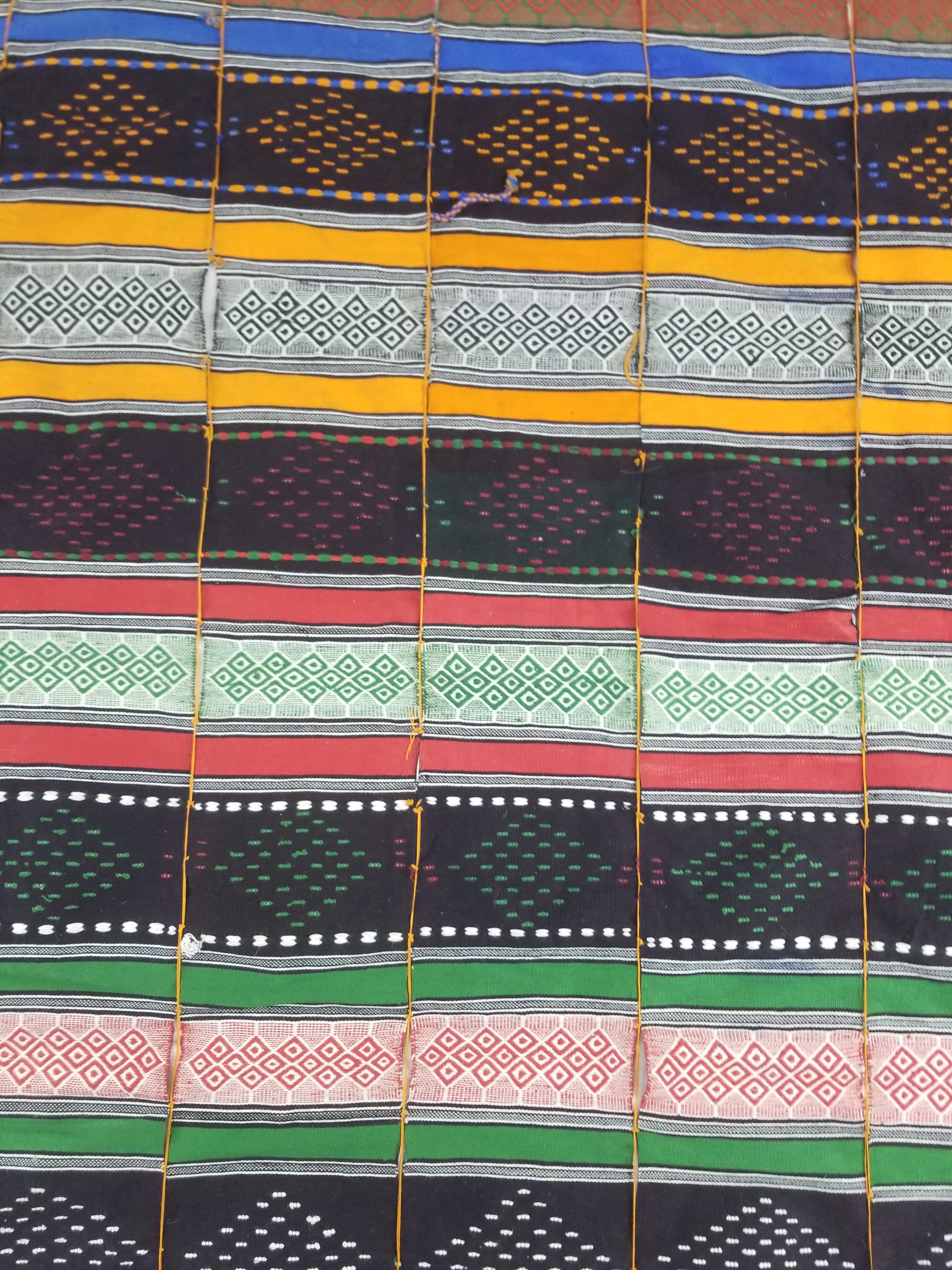 Vintage African Handwoven Tufted Embellishment Fulani Khasa Blanket 192x182cm