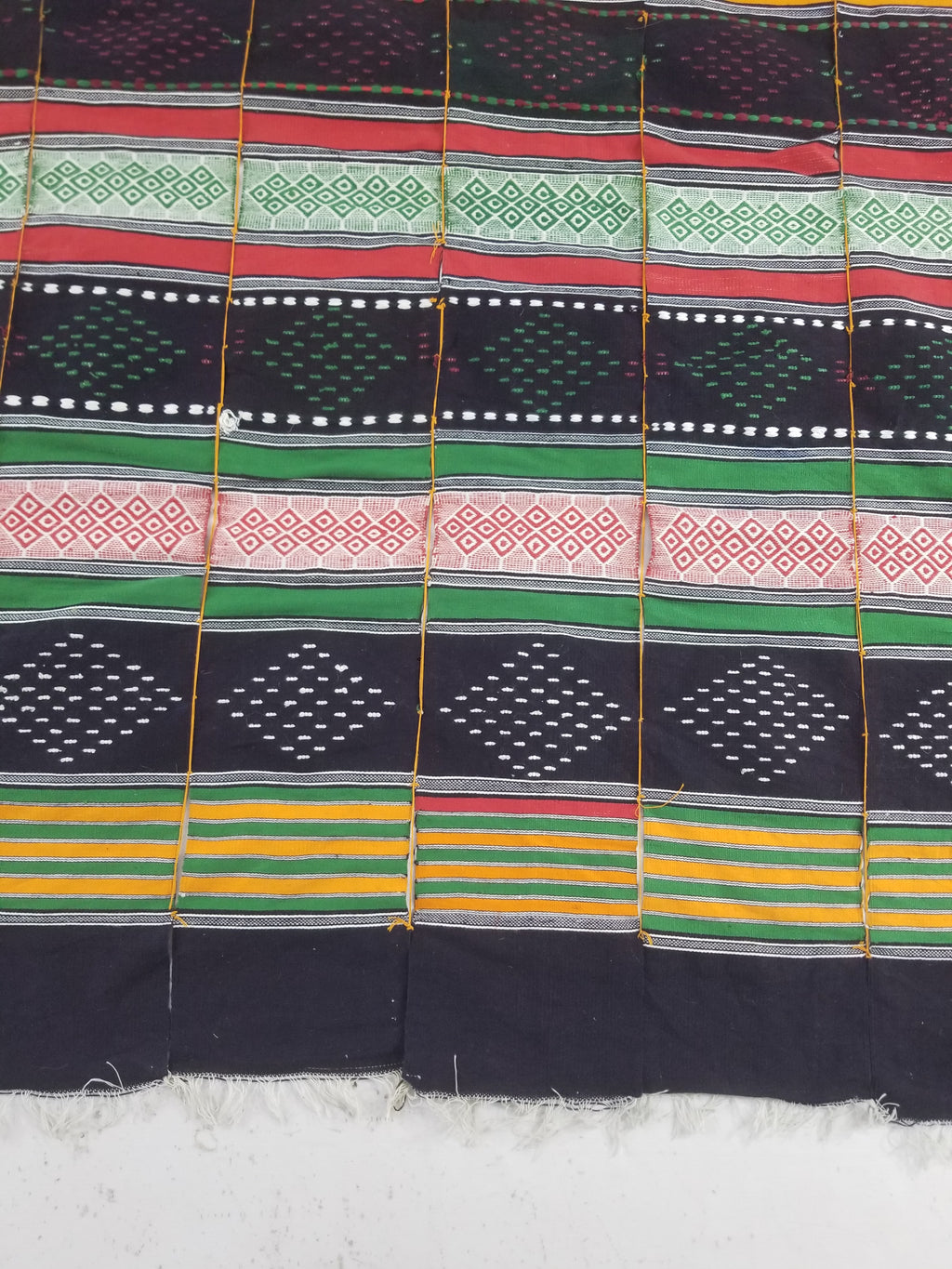 Vintage African Handwoven Tufted Embellishment Fulani Khasa Blanket 192x182cm